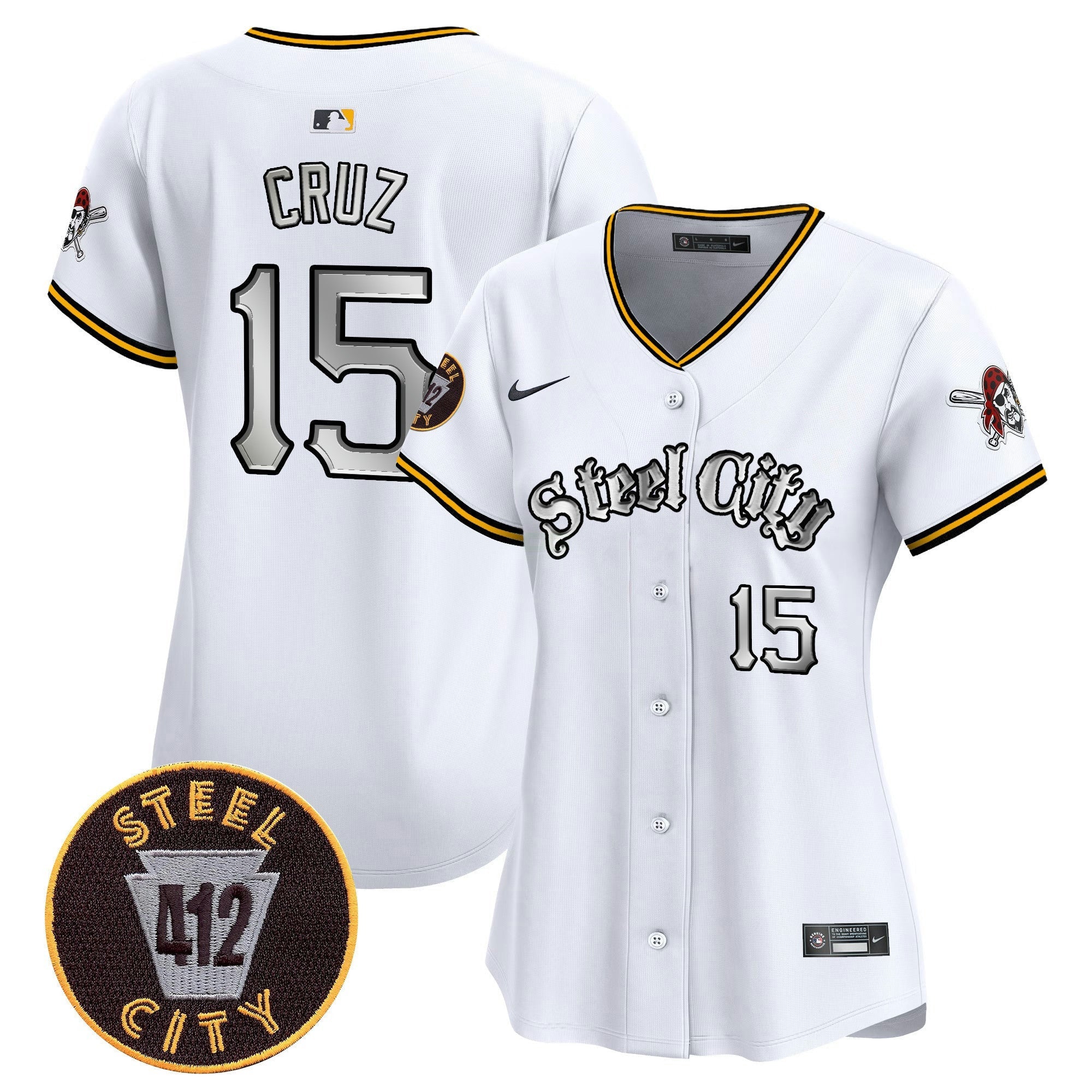 Camisa MLB Women’s Pittsburgh 412 Patch Vapor Premier Limited Jersey V2