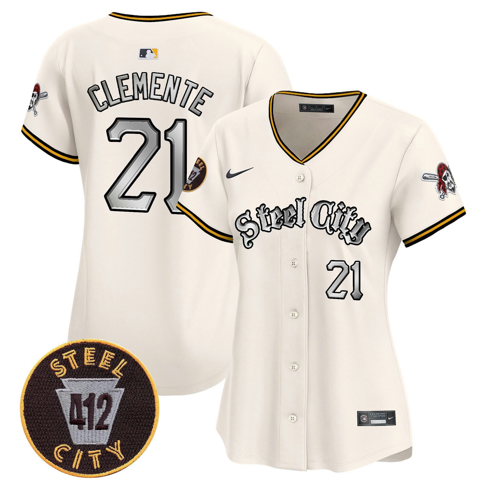 Camisa MLB Women’s Pittsburgh 412 Patch Vapor Premier Limited Jersey V2
