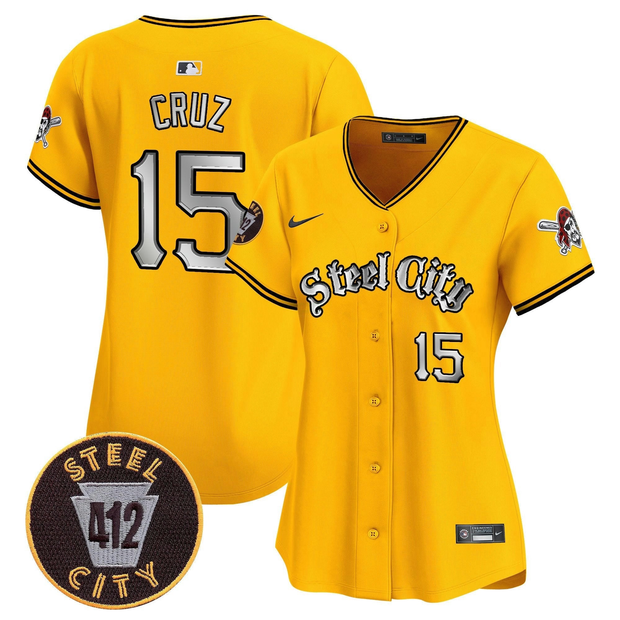 Camisa MLB Women’s Pittsburgh 412 Patch Vapor Premier Limited Jersey V2