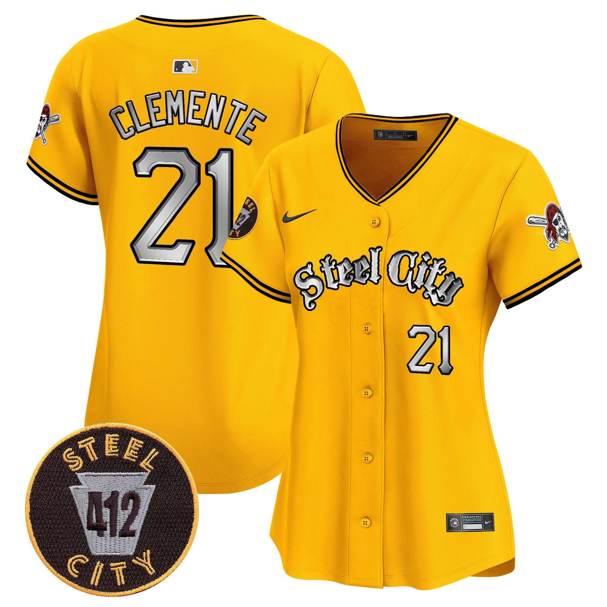 Camisa MLB Women’s Pittsburgh 412 Patch Vapor Premier Limited Jersey V2
