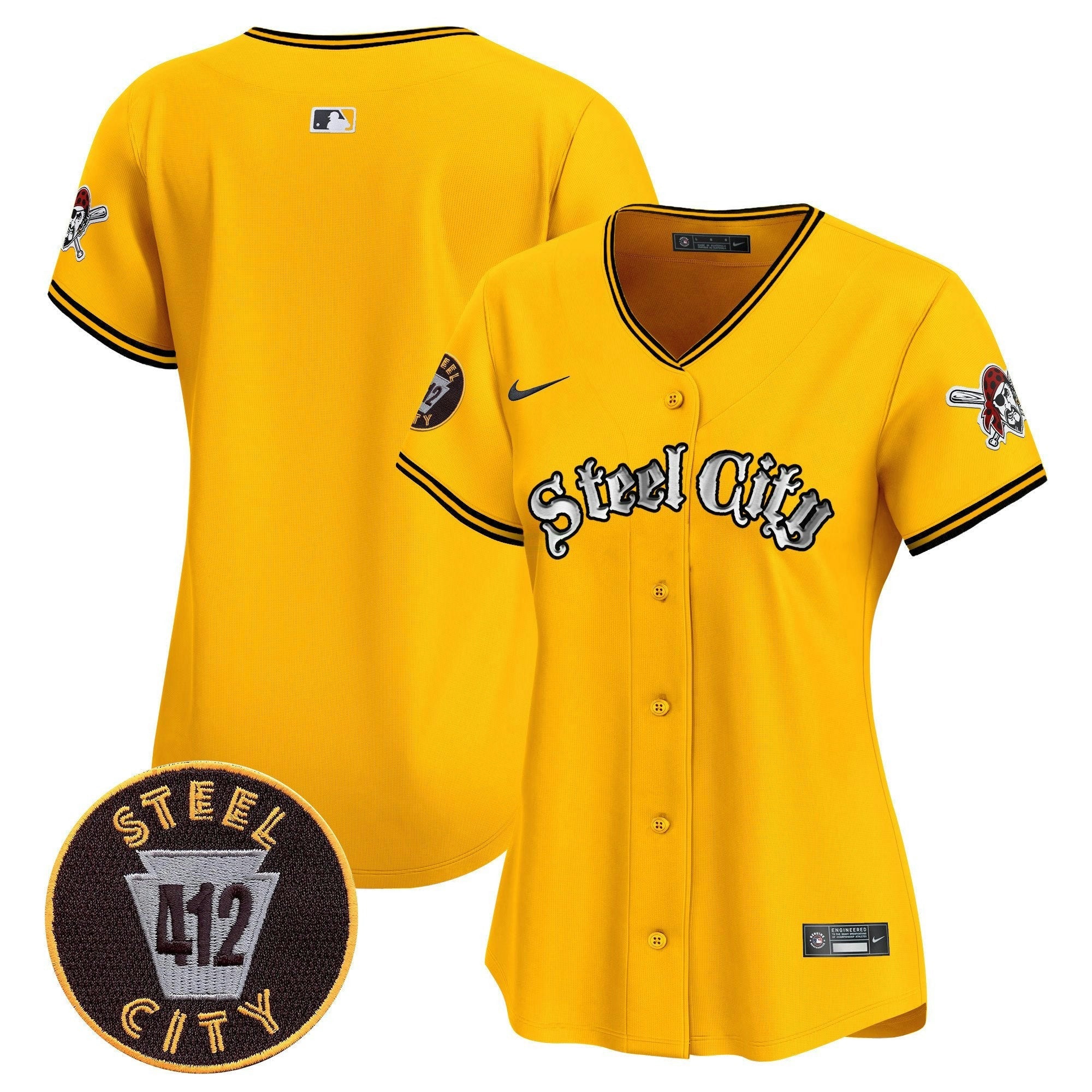Camisa MLB Women’s Pittsburgh 412 Patch Vapor Premier Limited Jersey V2