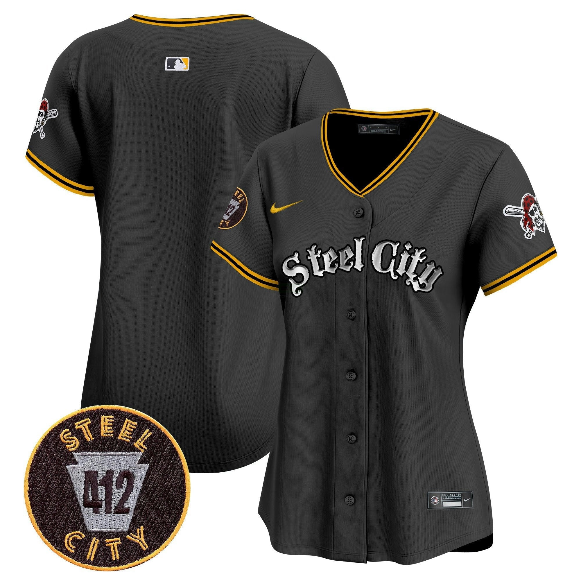 Camisa MLB Women’s Pittsburgh 412 Patch Vapor Premier Limited Jersey V2