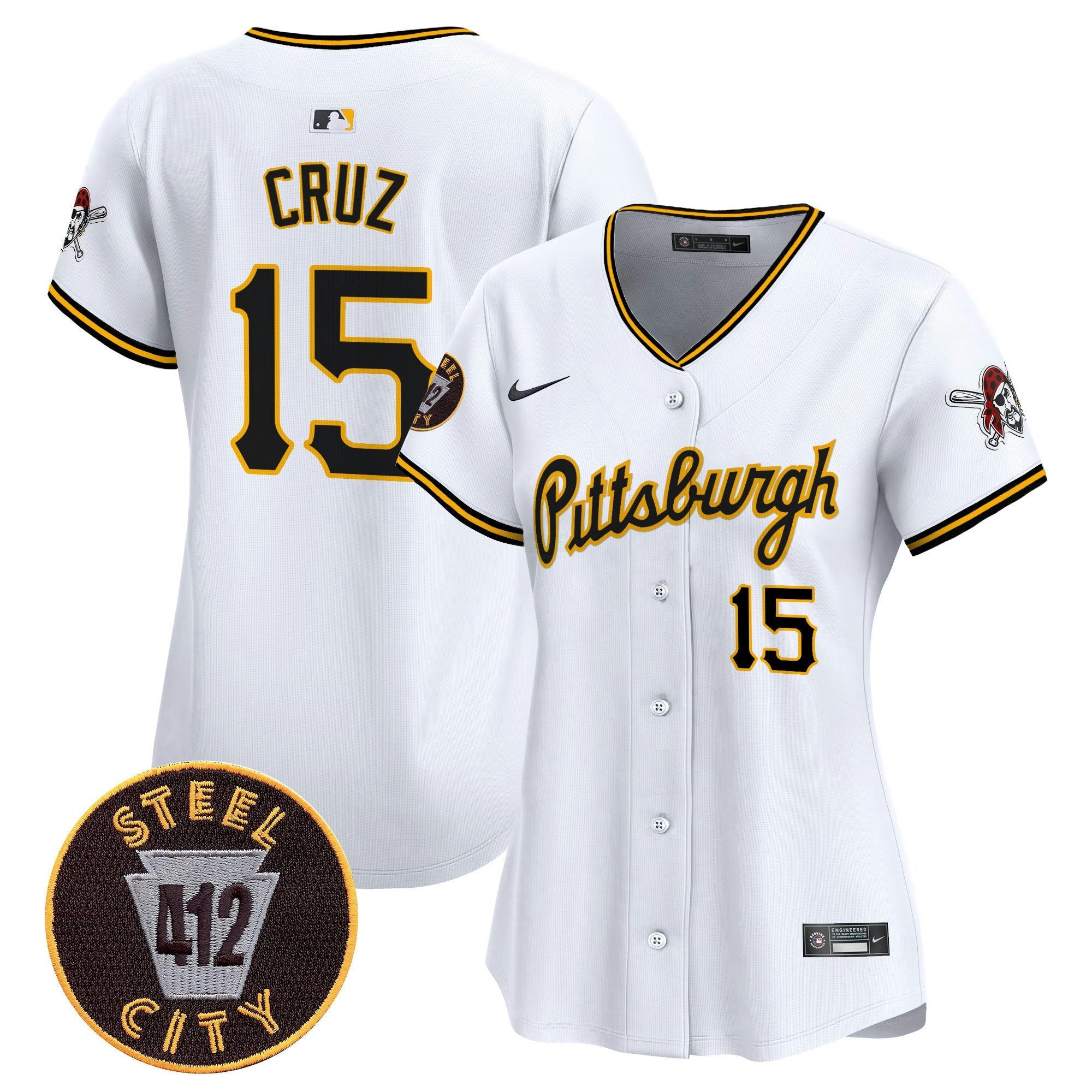 Camisa MLB Women’s Pittsburgh 412 Patch Vapor Premier Limited Jersey V4