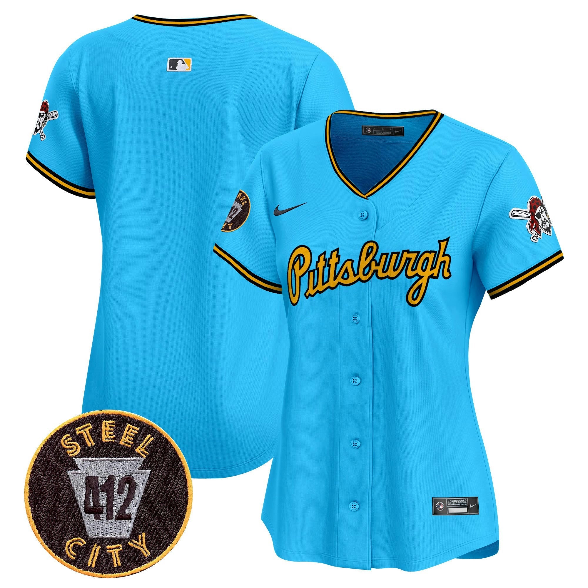 Camisa MLB Women’s Pittsburgh 412 Patch Vapor Premier Limited Jersey V4
