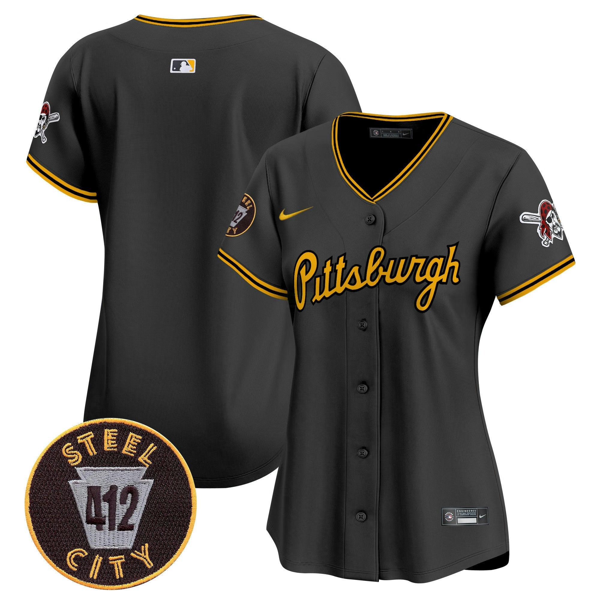 Camisa MLB Women’s Pittsburgh 412 Patch Vapor Premier Limited Jersey V4