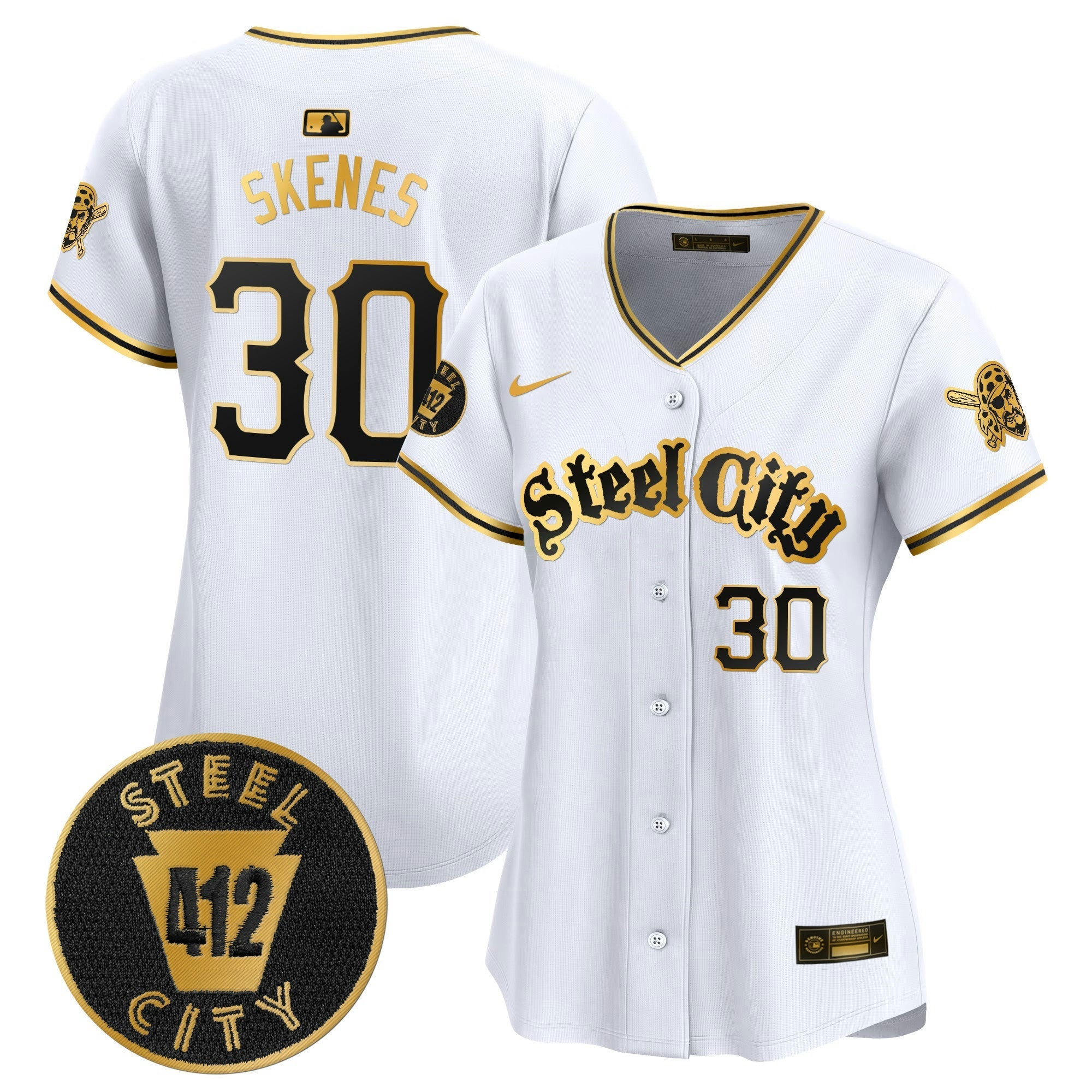 Camisa MLB Women’s Pittsburgh 412 Patch Vapor Premier Limited Jersey V5