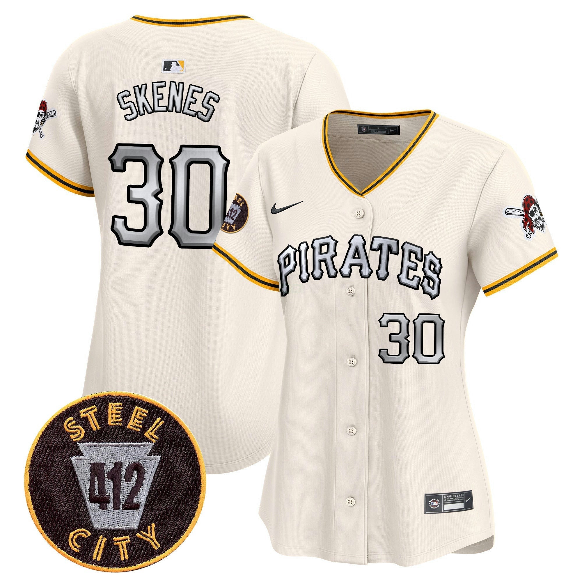 Camisa MLB Women’s Pittsburgh 412 Patch Vapor Premier Limited Jersey V6