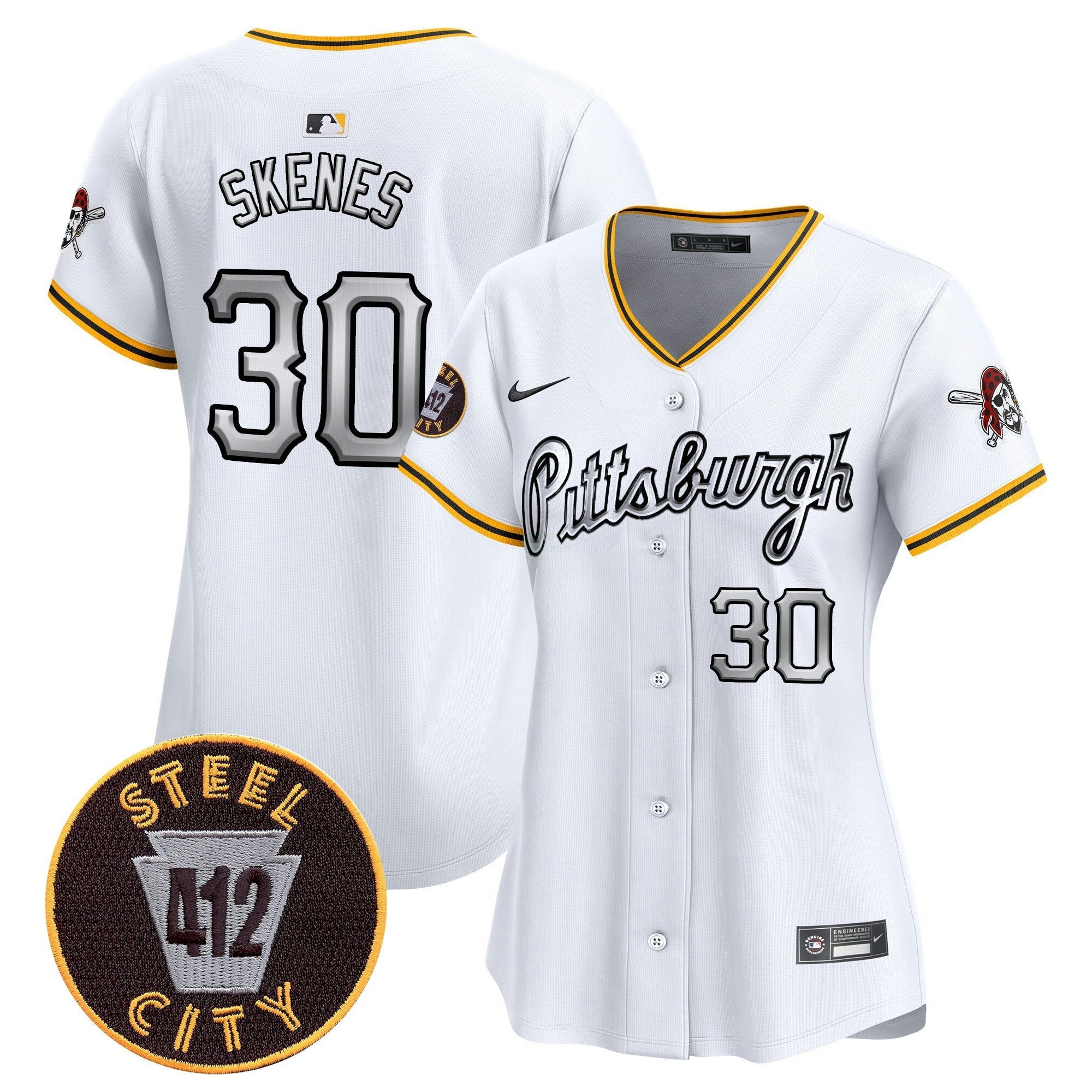 Camisa MLB Women’s Pittsburgh 412 Patch Vapor Premier Limited Jersey V7