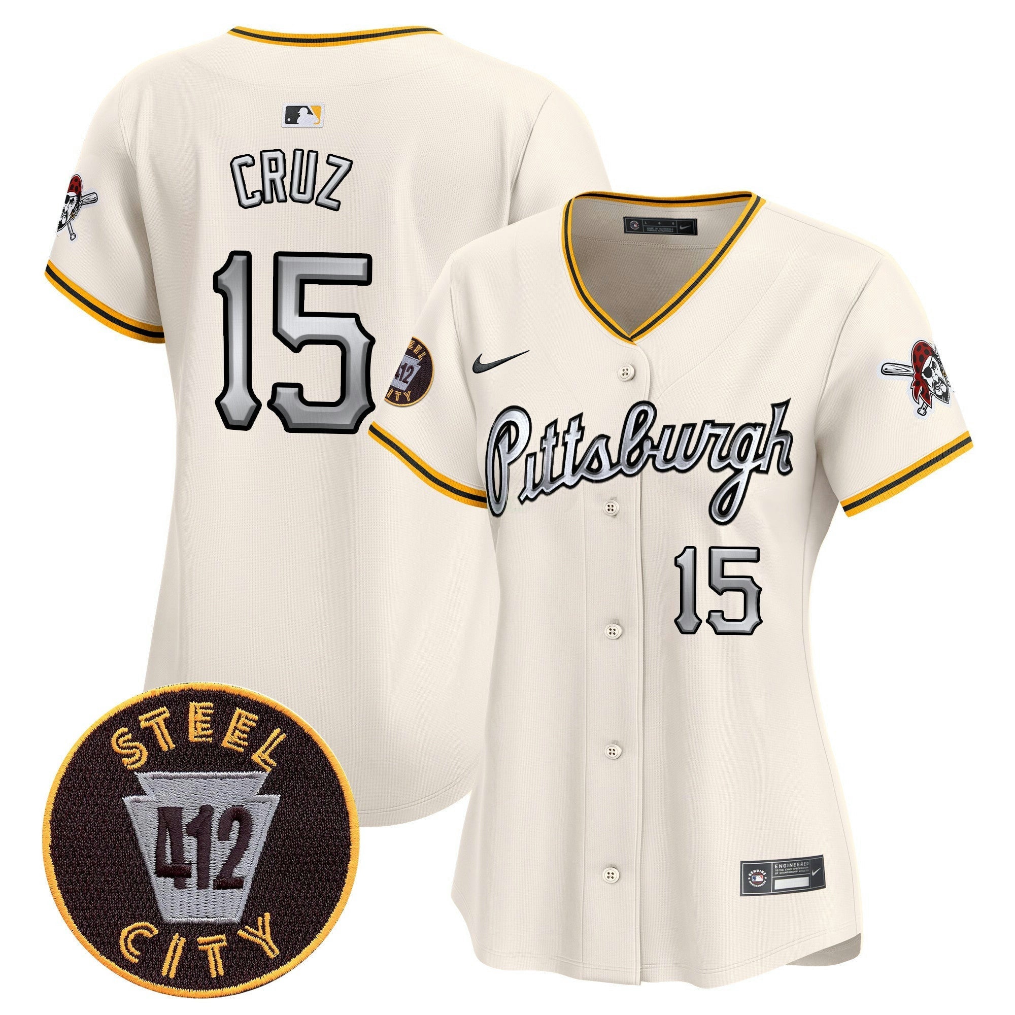 Camisa MLB Women’s Pittsburgh 412 Patch Vapor Premier Limited Jersey V7