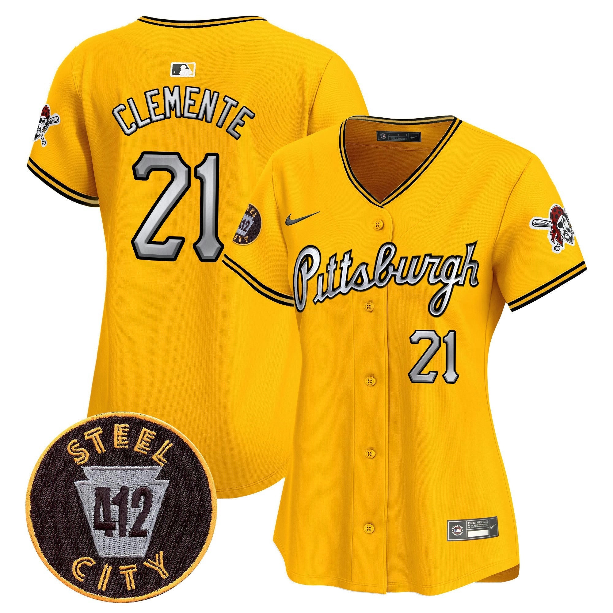 Camisa MLB Women’s Pittsburgh 412 Patch Vapor Premier Limited Jersey V7