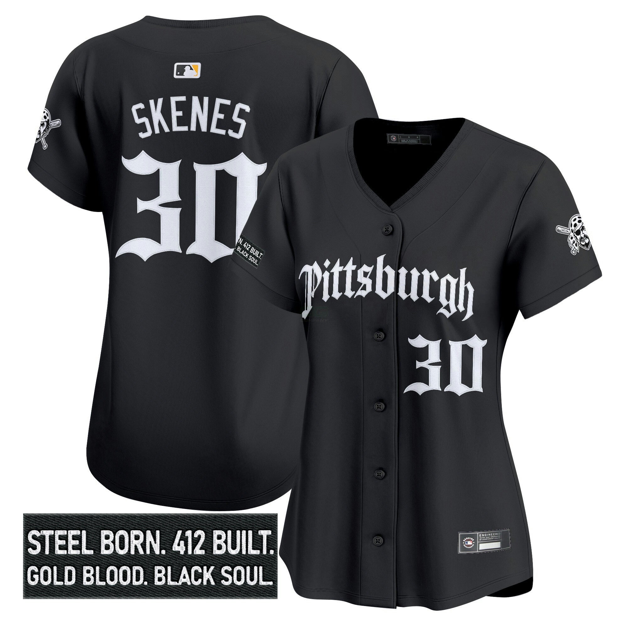 Camisa MLB Women’s Pittsburgh ‘Gothic Steel City Edition’ Vapor Premier Limited Jersey