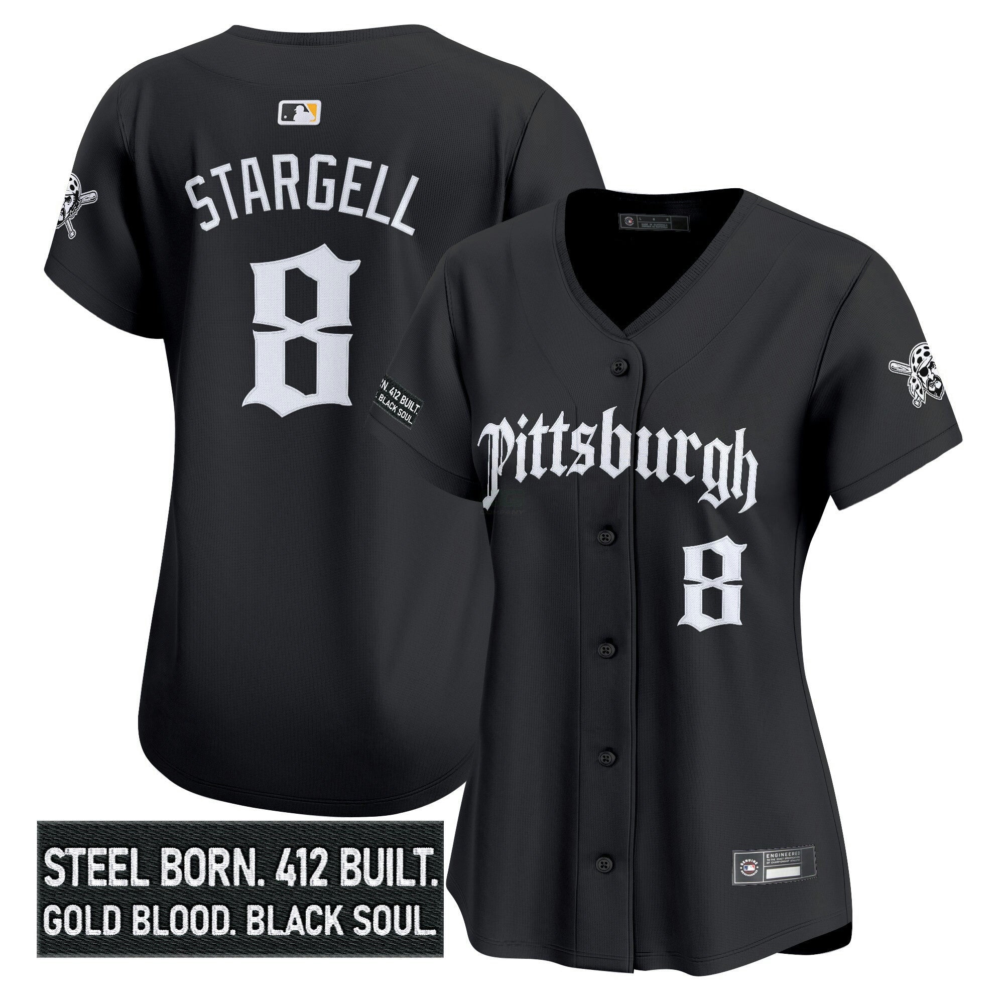 Camisa MLB Women’s Pittsburgh ‘Gothic Steel City Edition’ Vapor Premier Limited Jersey