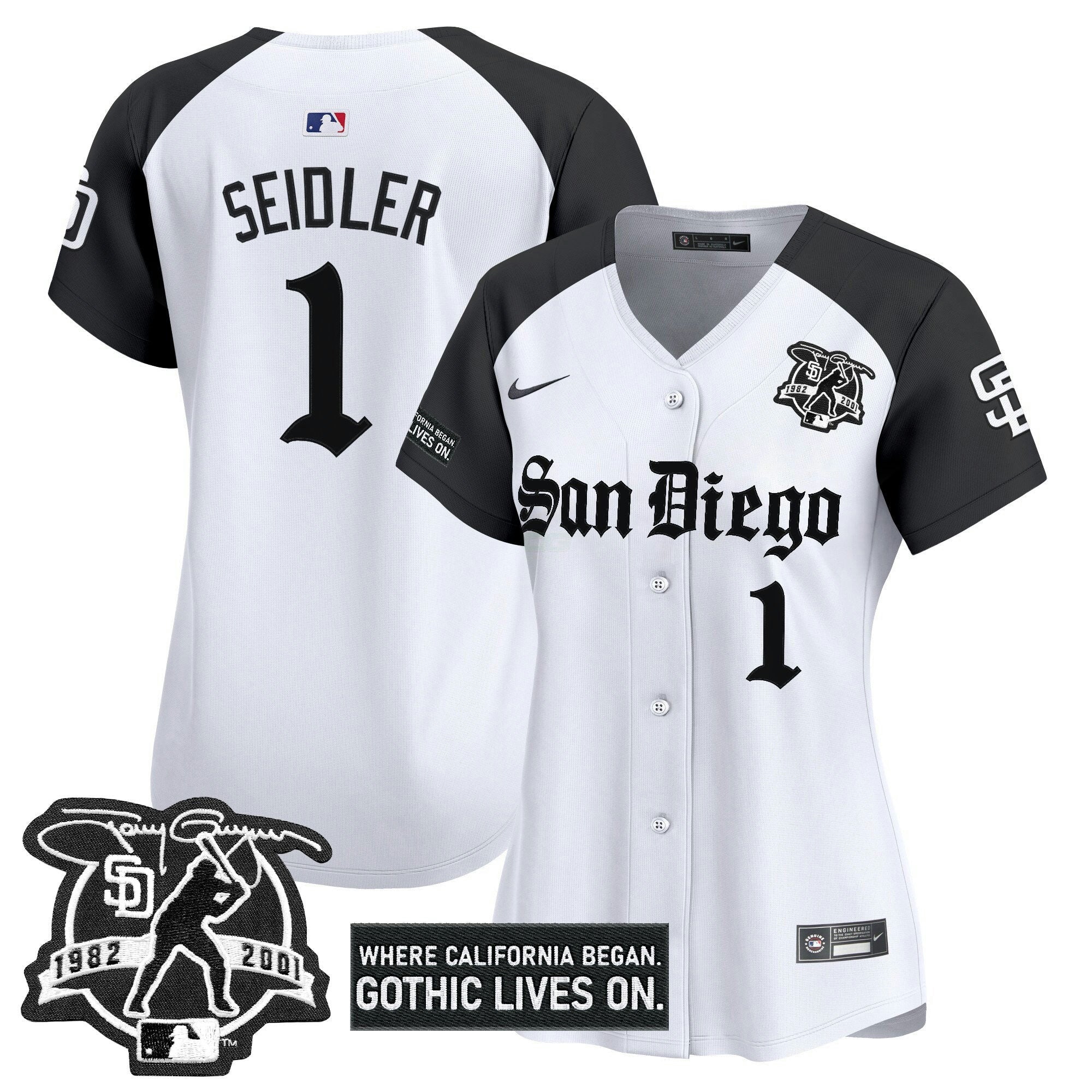 Camisa MLB Women’s San Diego ‘Gothic Edition’ Vapor Premier Limited Jersey
