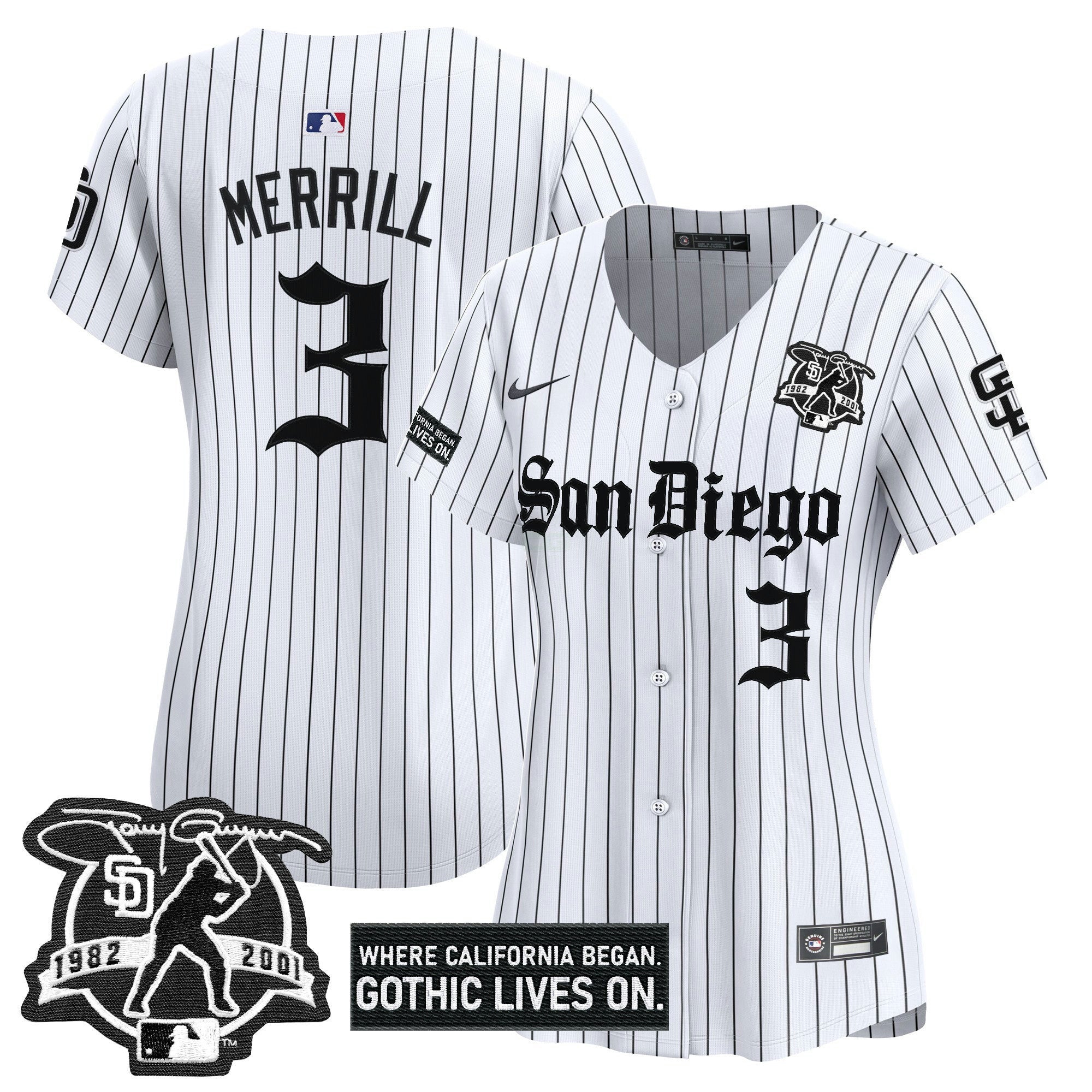 Camisa MLB Women’s San Diego ‘Gothic Edition’ Vapor Premier Limited Jersey