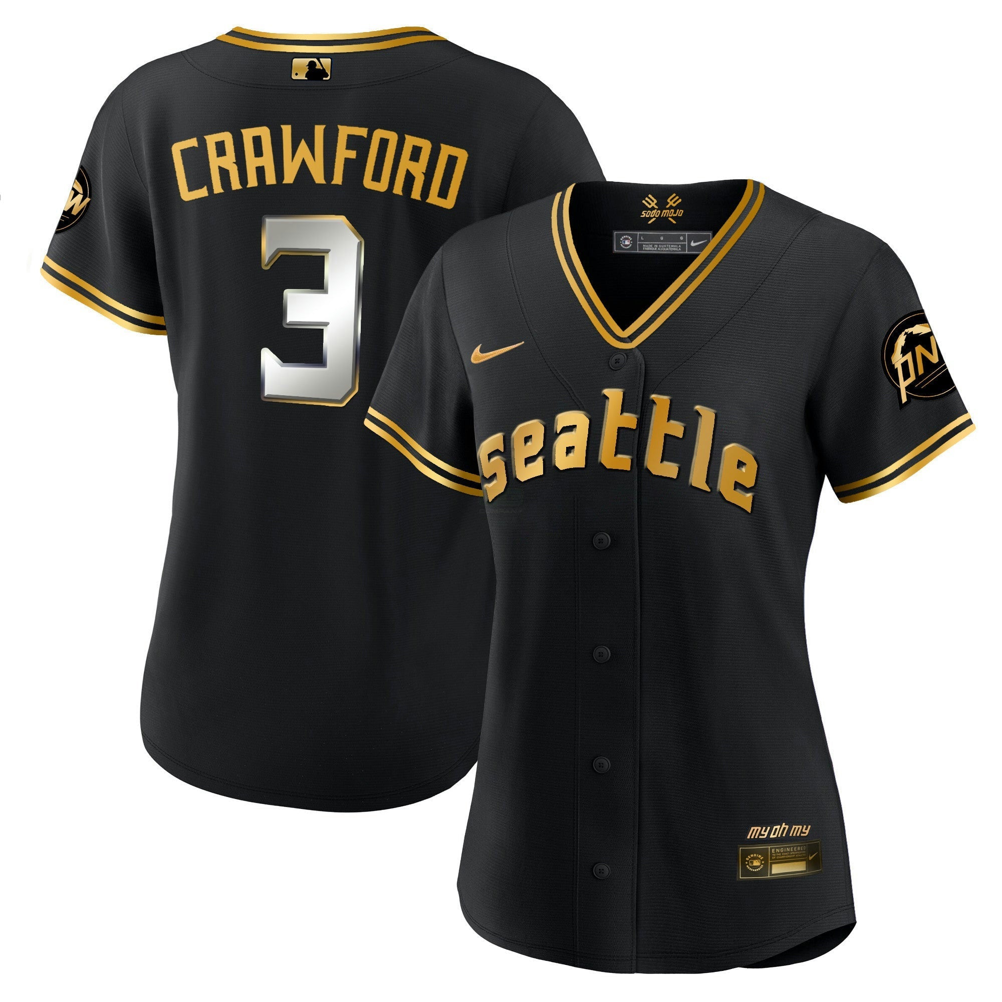 Camisa MLB Women’s Seattle 2023 City Connect Dourada Jersey