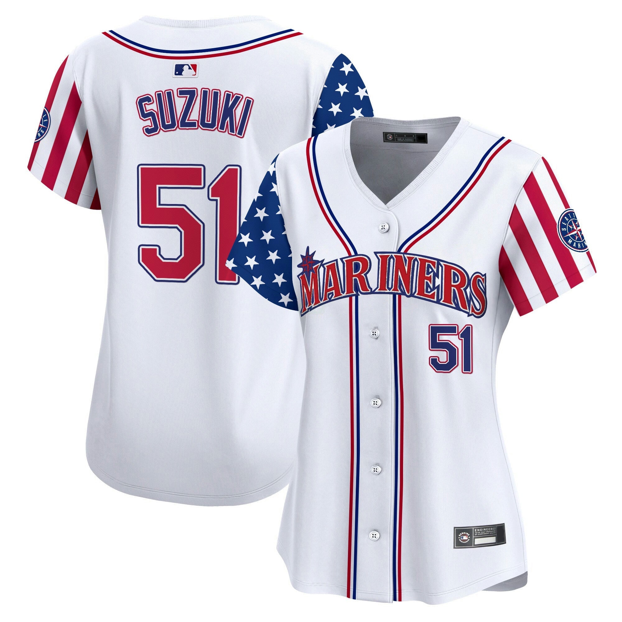 Camisa MLB Women’s Seattle 2025 Independence Day Vapor Premier Limited Jersey