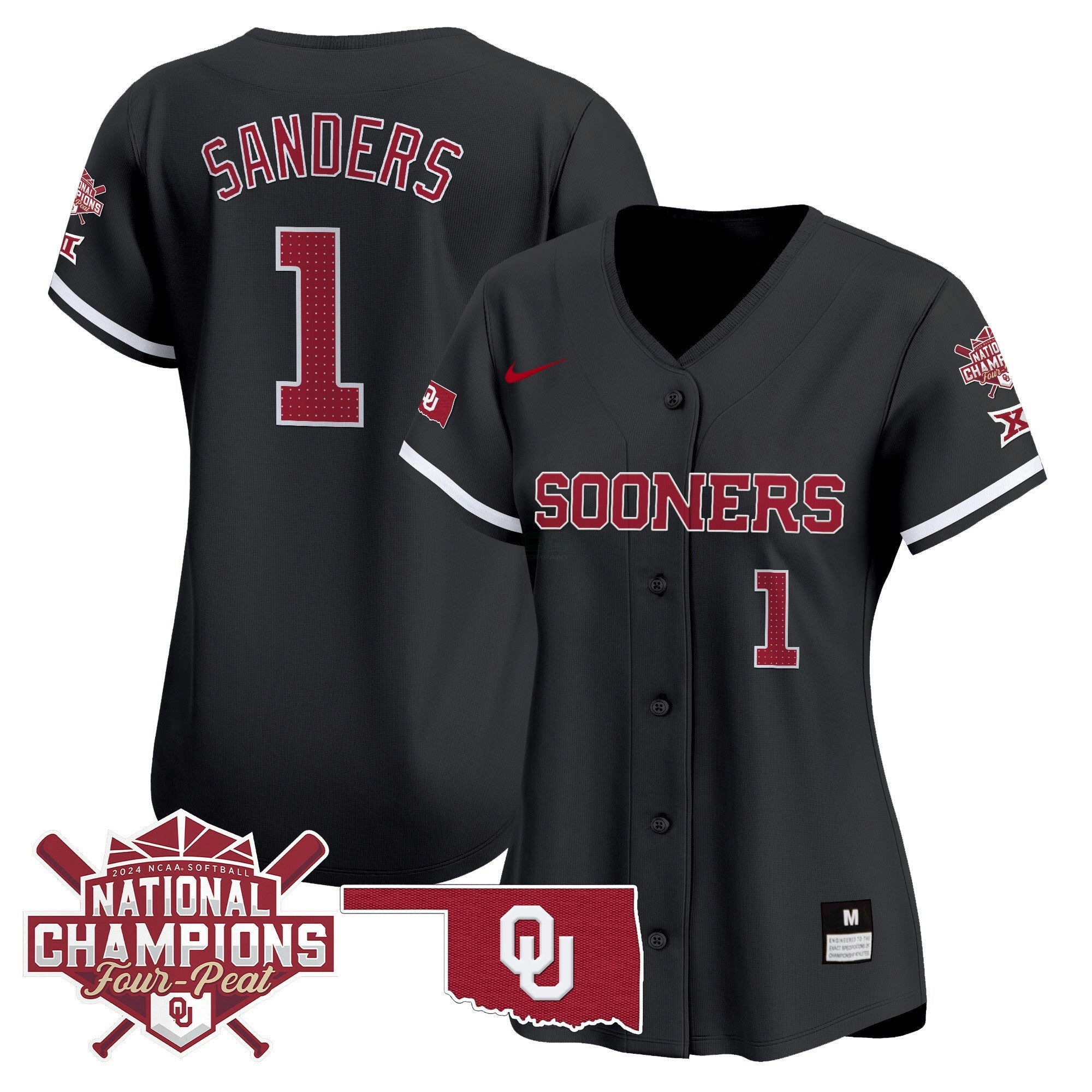 Camisa MLB Women’s size – Oklahoma Women’s Champions Patch Vapor Premier Limited Jersey V2