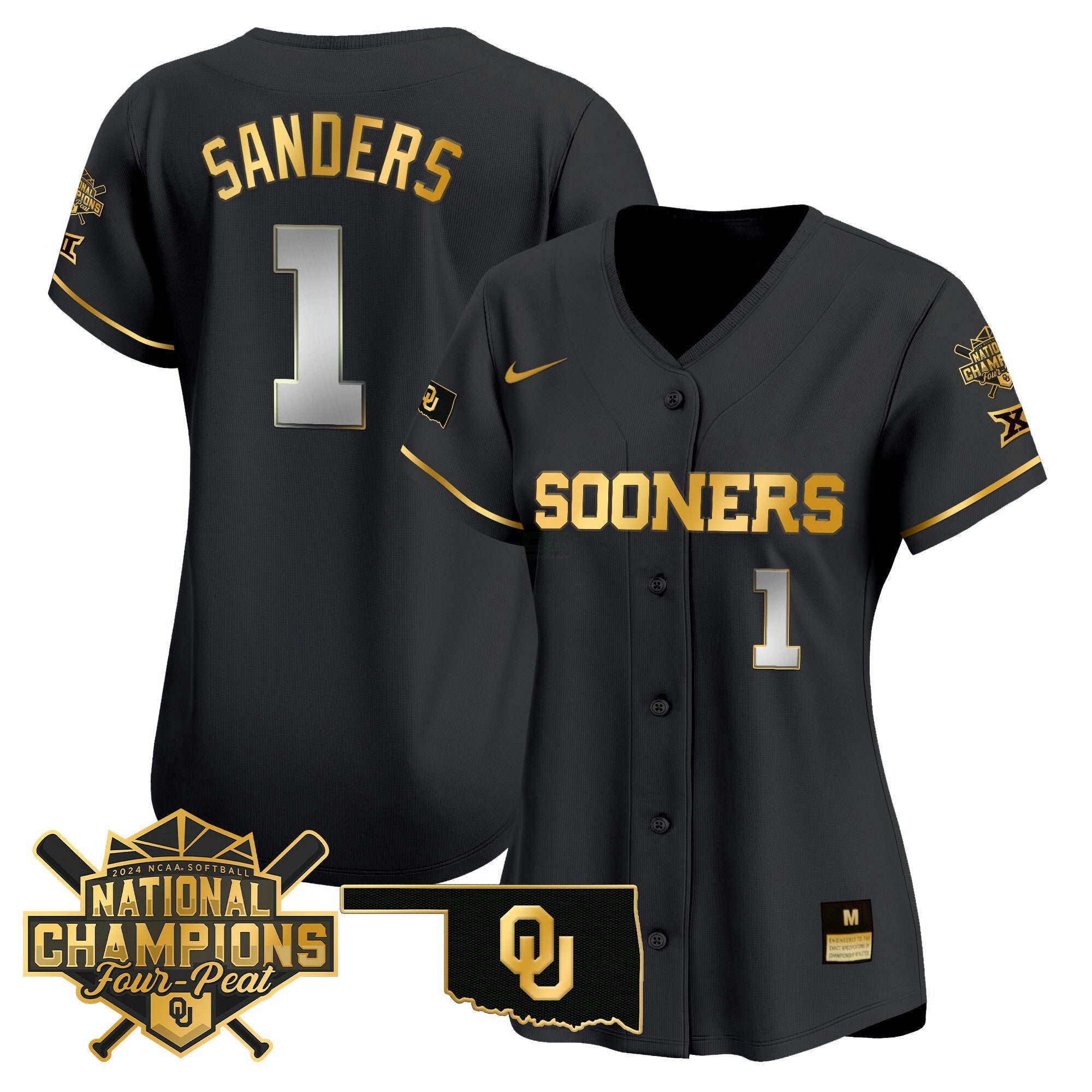 Camisa MLB Women’s size – Oklahoma Women’s Champions Patch Vapor Premier Limited Jersey V2