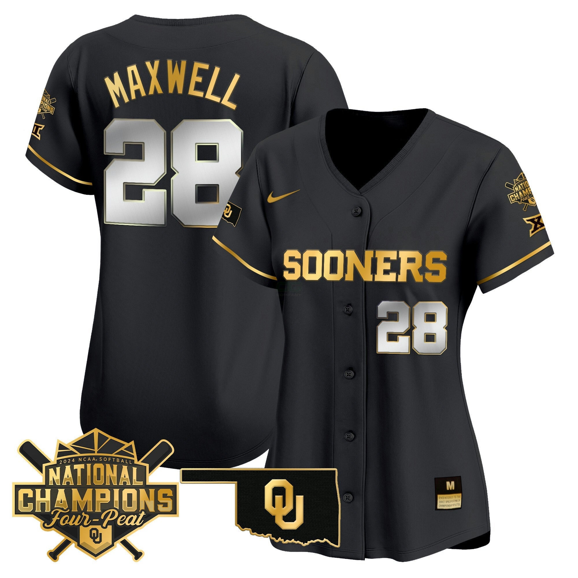 Camisa MLB Women’s size – Oklahoma Women’s Champions Patch Vapor Premier Limited Jersey V2
