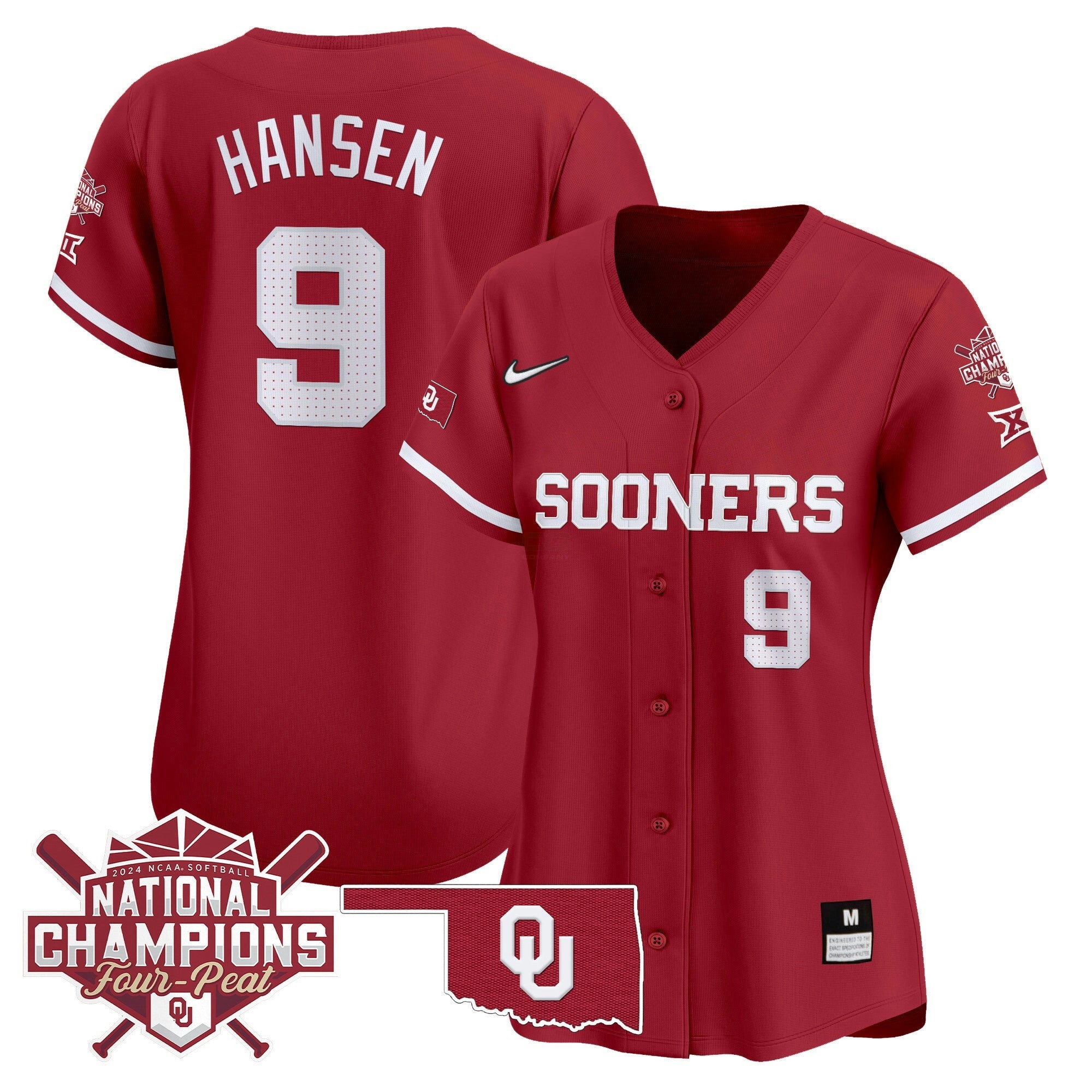 Camisa MLB Women’s size – Oklahoma Women’s Champions Patch Vapor Premier Limited Jersey V2