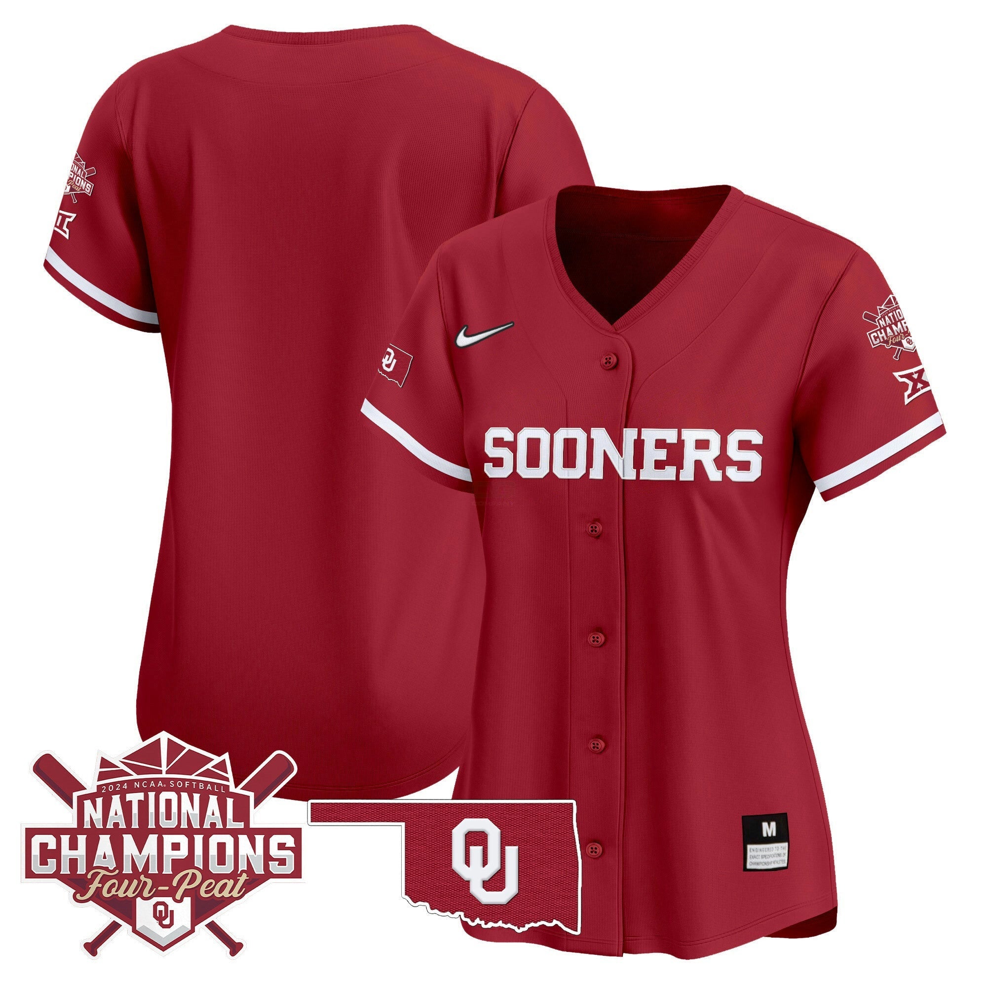 Camisa MLB Women’s size – Oklahoma Women’s Champions Patch Vapor Premier Limited Jersey V2