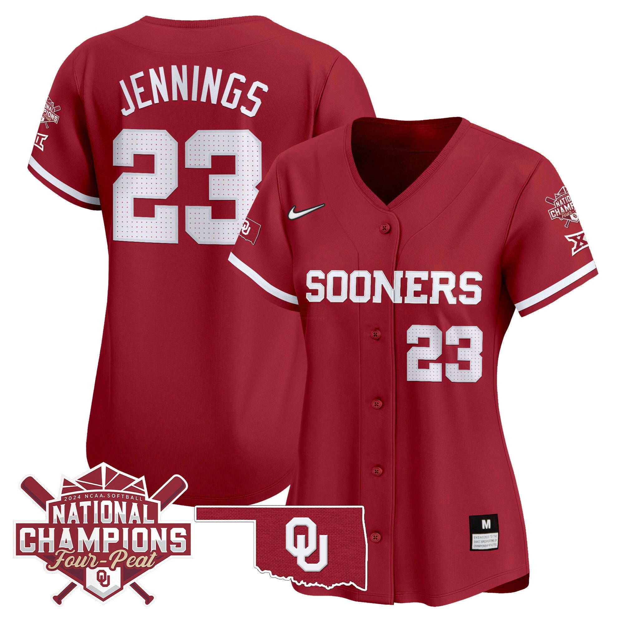 Camisa MLB Women’s size – Oklahoma Women’s Champions Patch Vapor Premier Limited Jersey V2