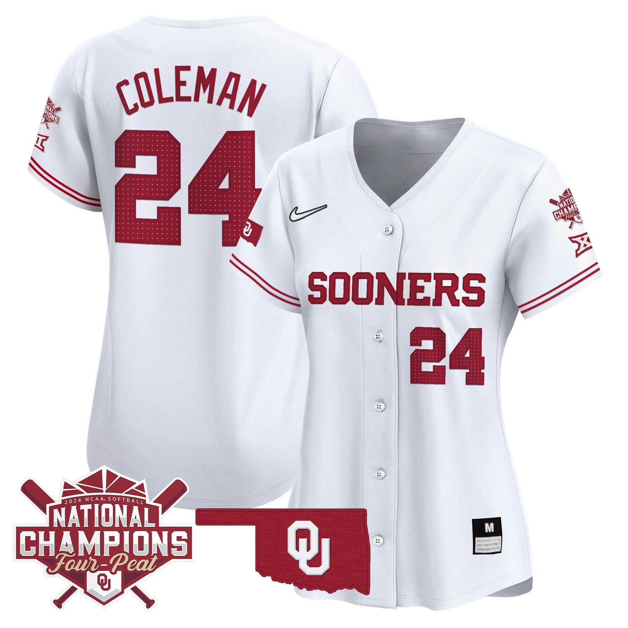 Camisa MLB Women’s size – Oklahoma Women’s Champions Patch Vapor Premier Limited Jersey V2