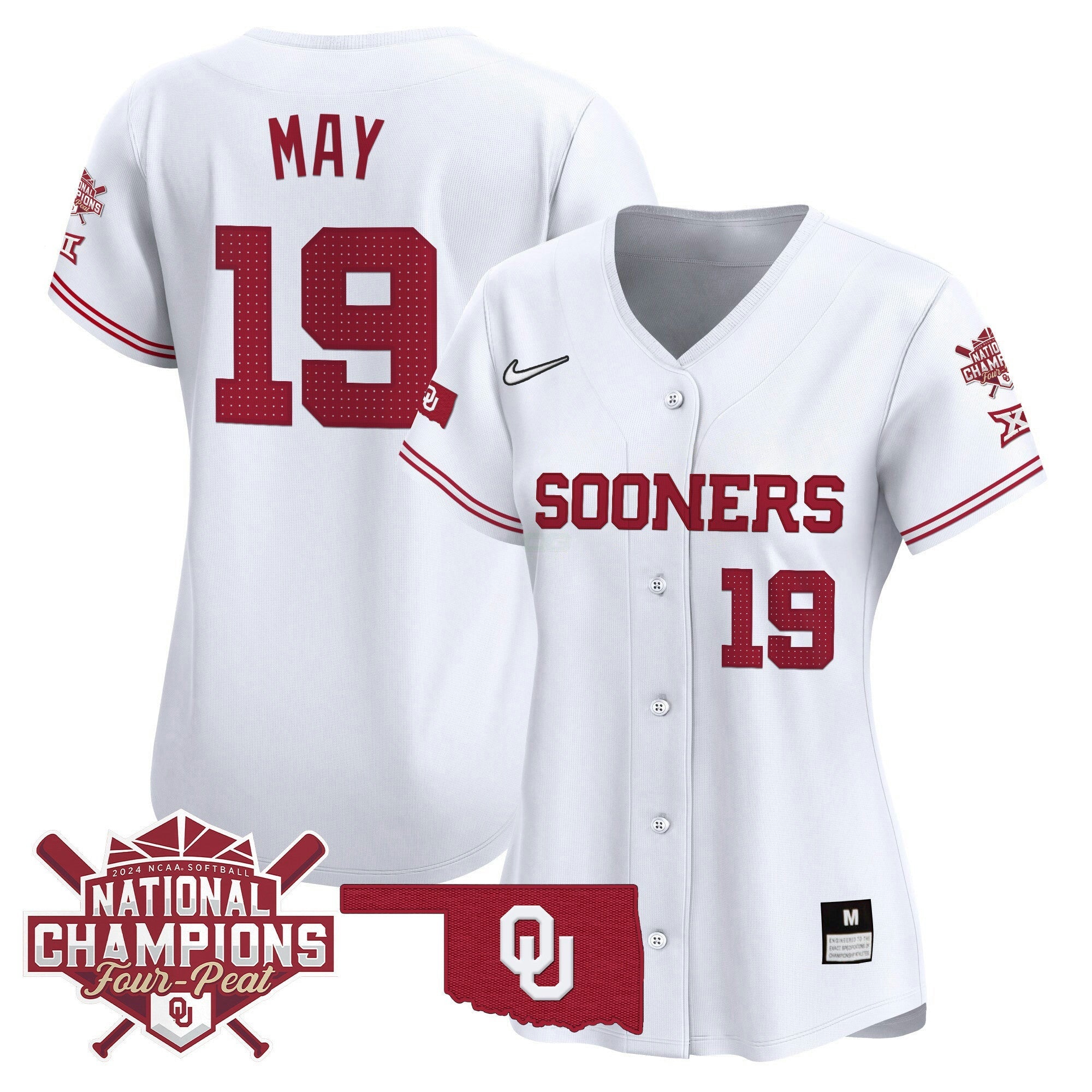 Camisa MLB Women’s size – Oklahoma Women’s Champions Patch Vapor Premier Limited Jersey V2