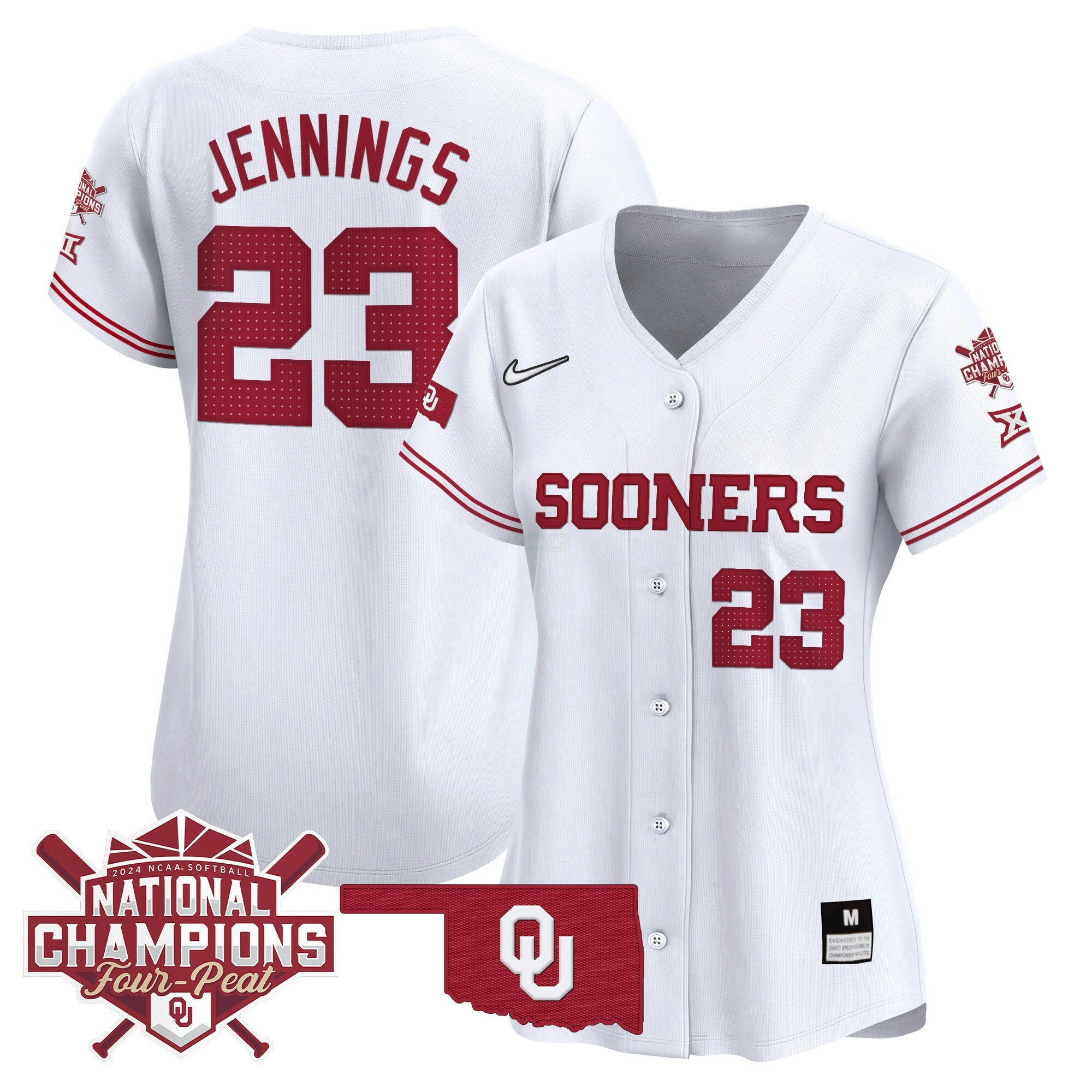 Camisa MLB Women’s size – Oklahoma Women’s Champions Patch Vapor Premier Limited Jersey V2