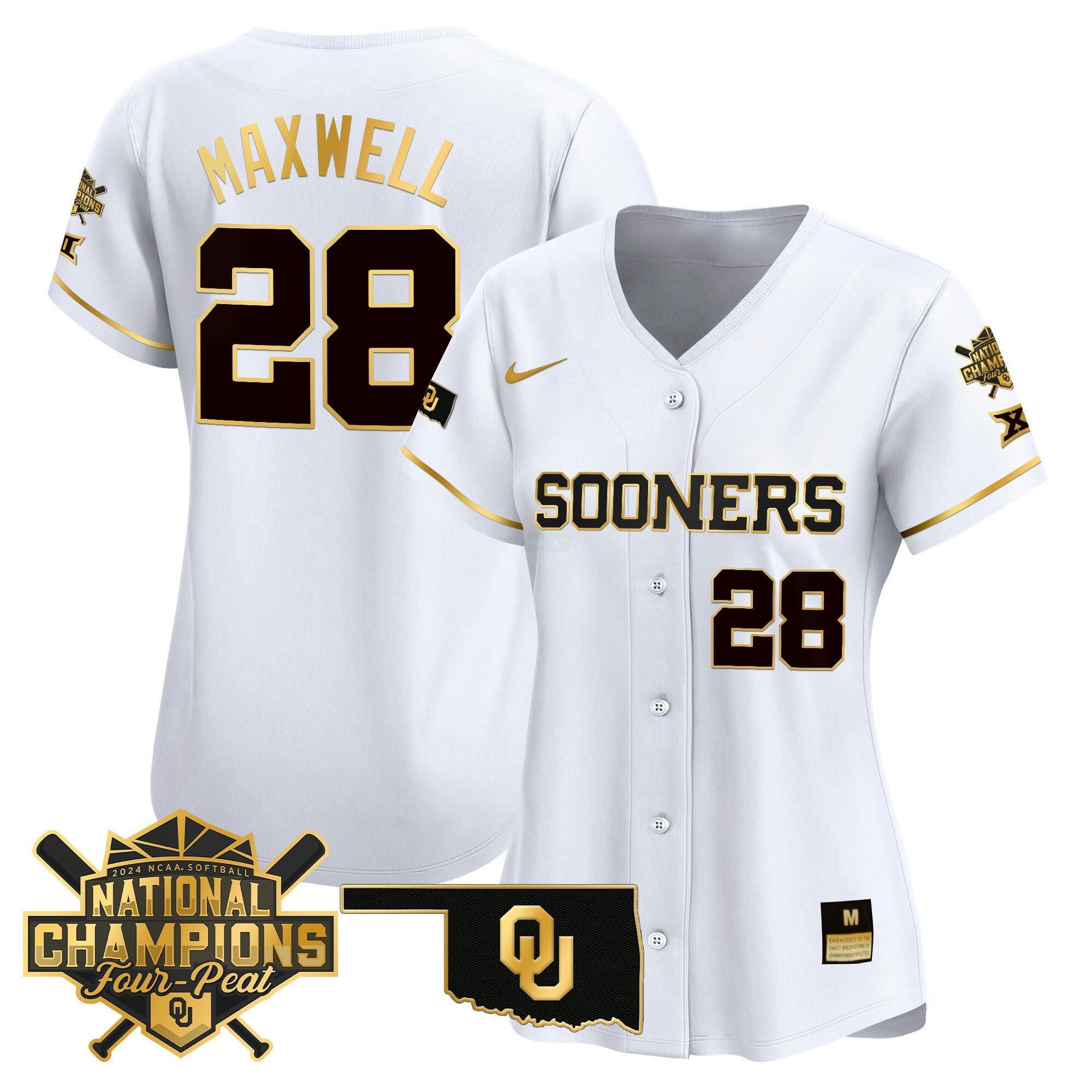 Camisa MLB Women’s size – Oklahoma Women’s Champions Patch Vapor Premier Limited Jersey V2