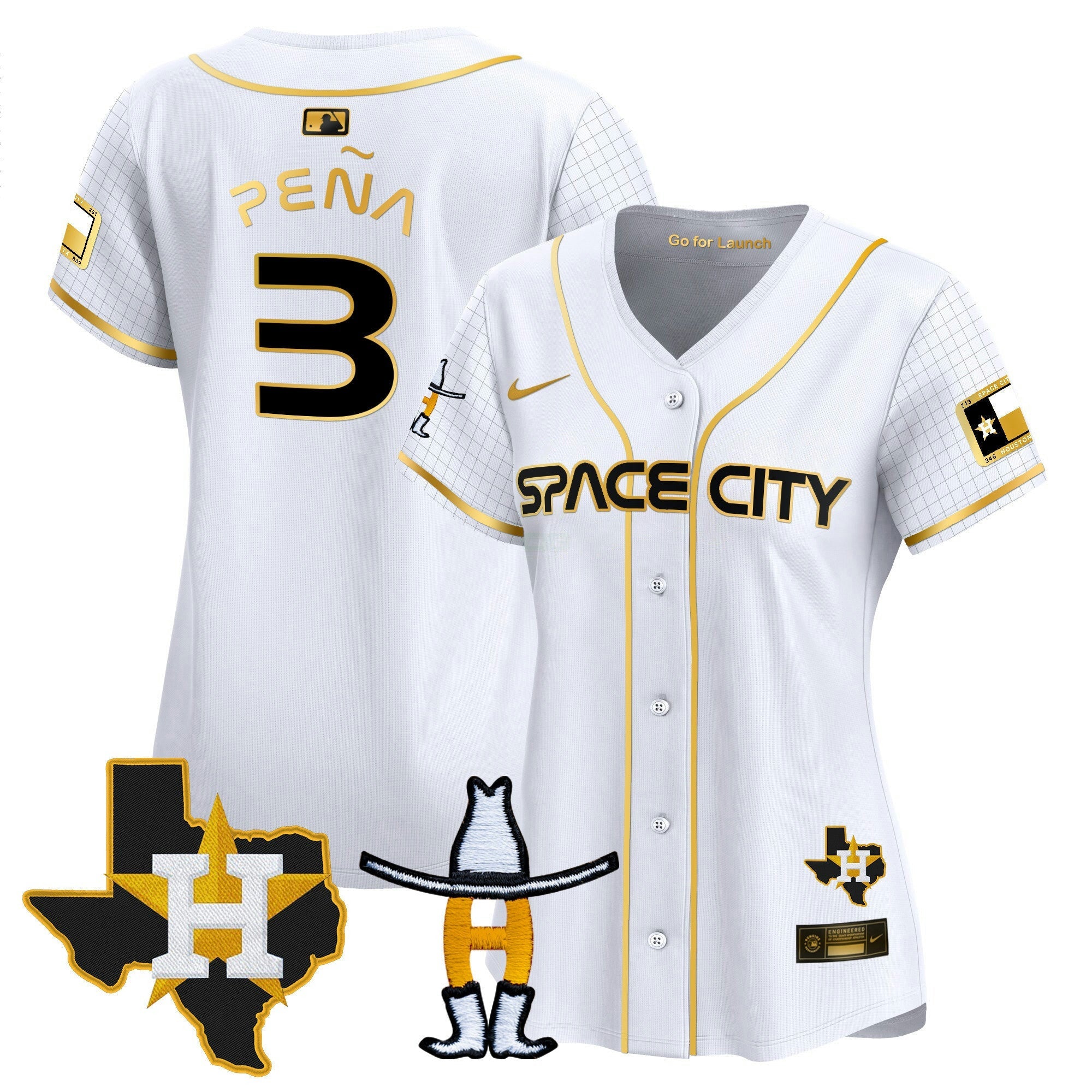 Camisa MLB Women’s Space City Texas Patch Vapor Premier Limited Jersey