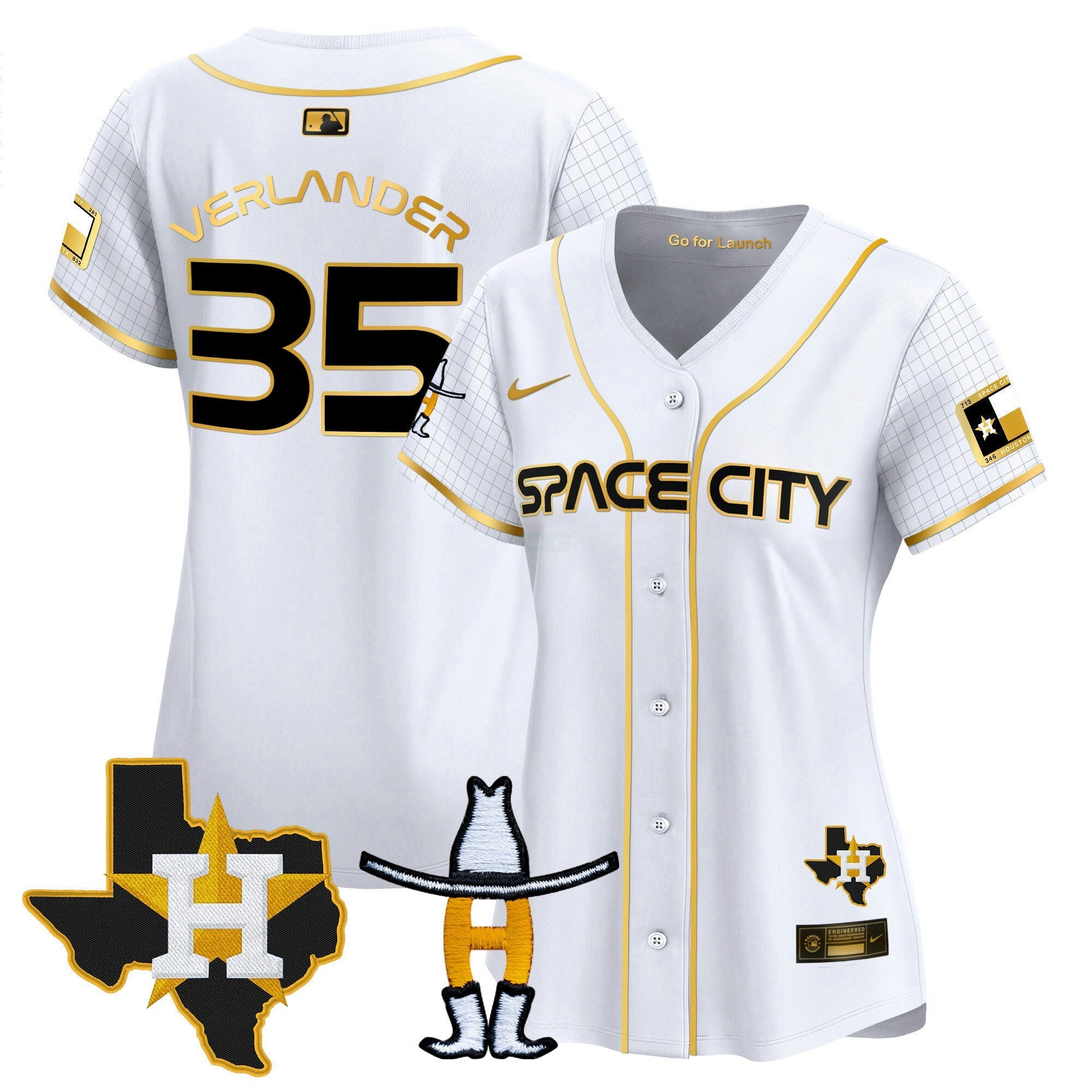 Camisa MLB Women’s Space City Texas Patch Vapor Premier Limited Jersey