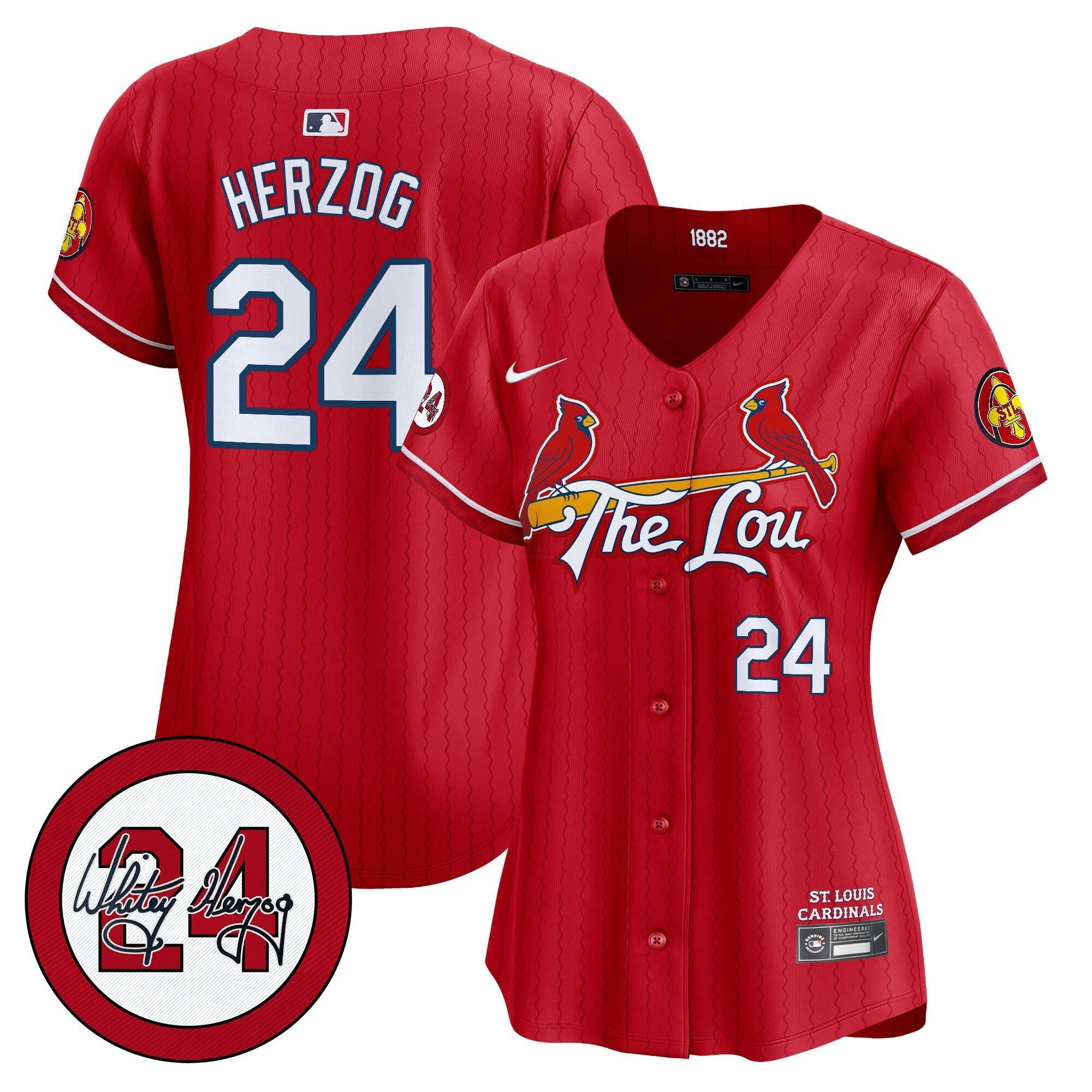Camisa MLB Women’s St. Louis 2024 City Connect Whitey Herzog Patch Vapor Premier Limited Jersey