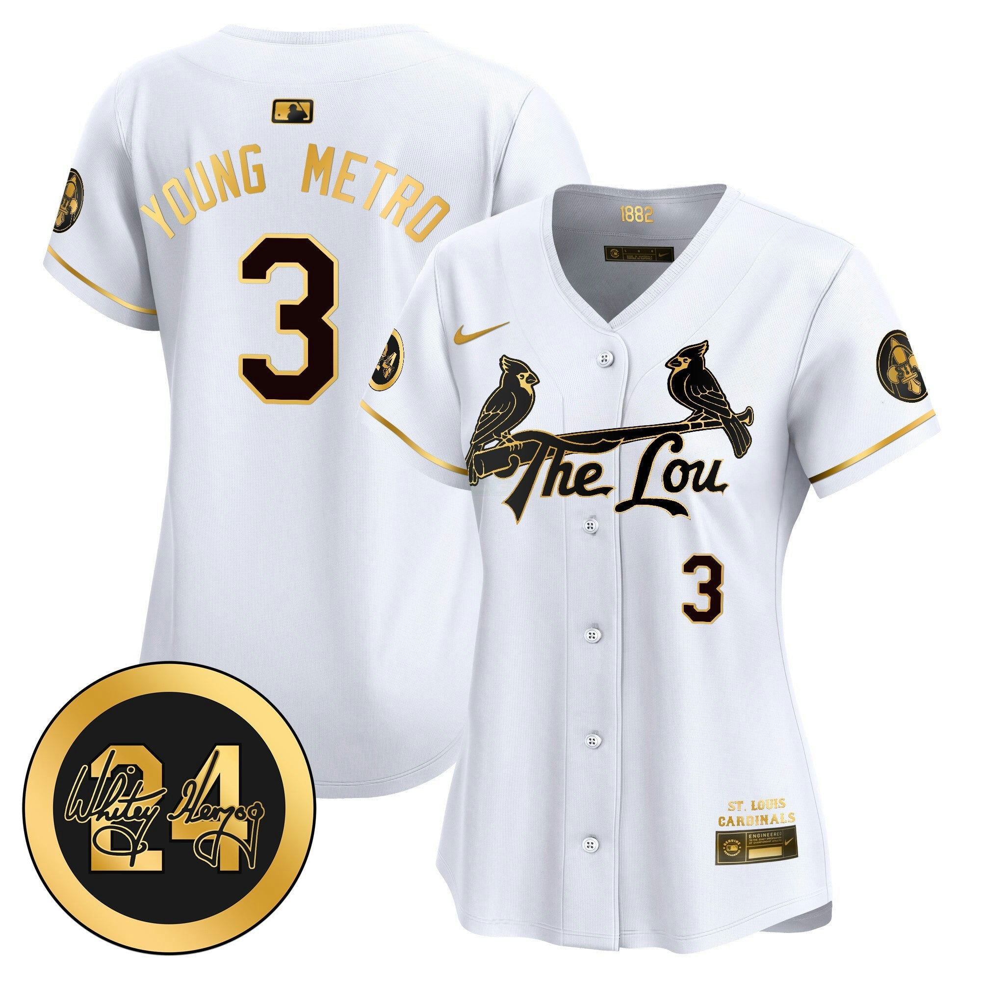 Camisa MLB Women’s St. Louis 2024 City Connect Whitey Herzog Patch Vapor Premier Limited Jersey