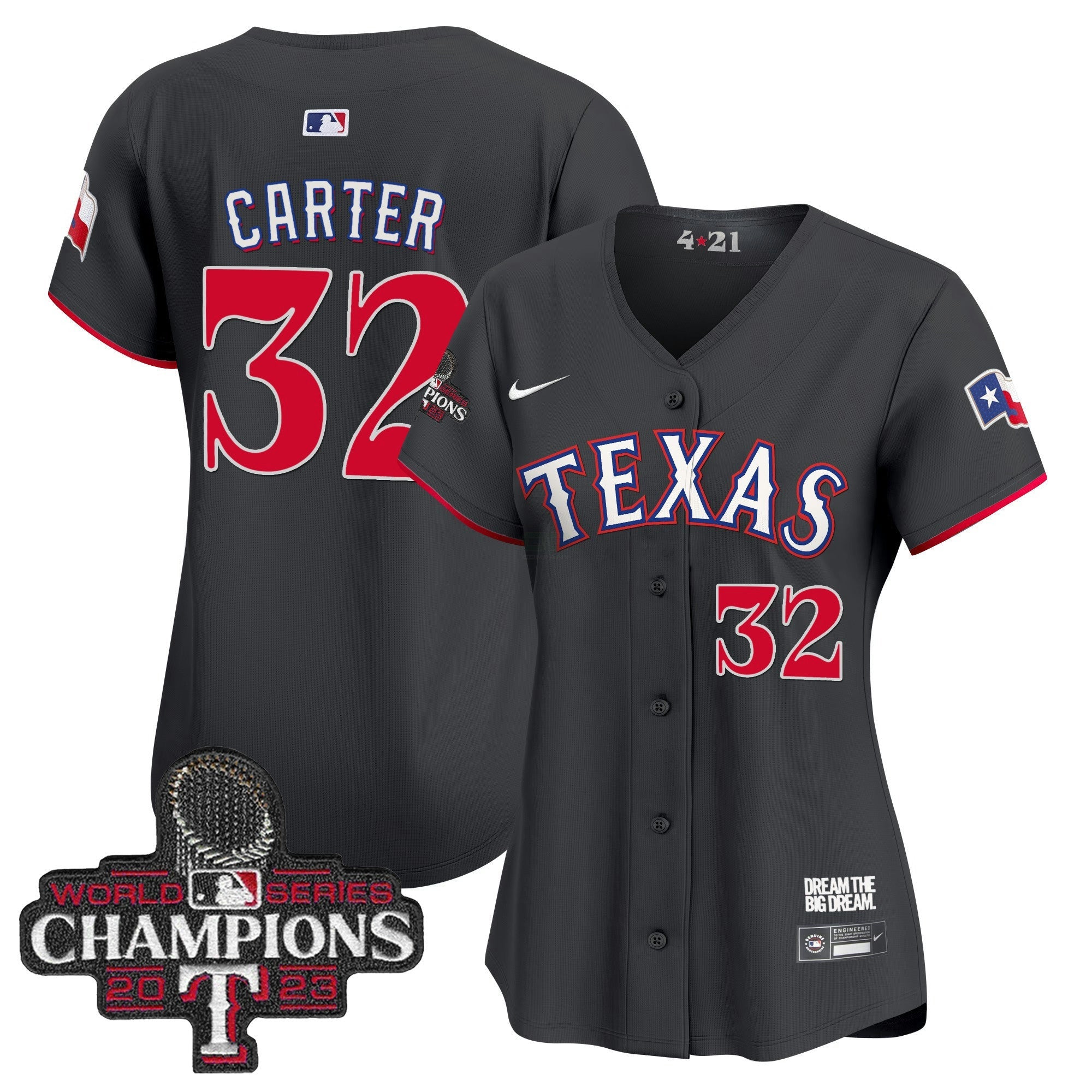 Camisa MLB Women’s Texas 2023 World Series Champions City Connect Vapor Premier Limited Jersey