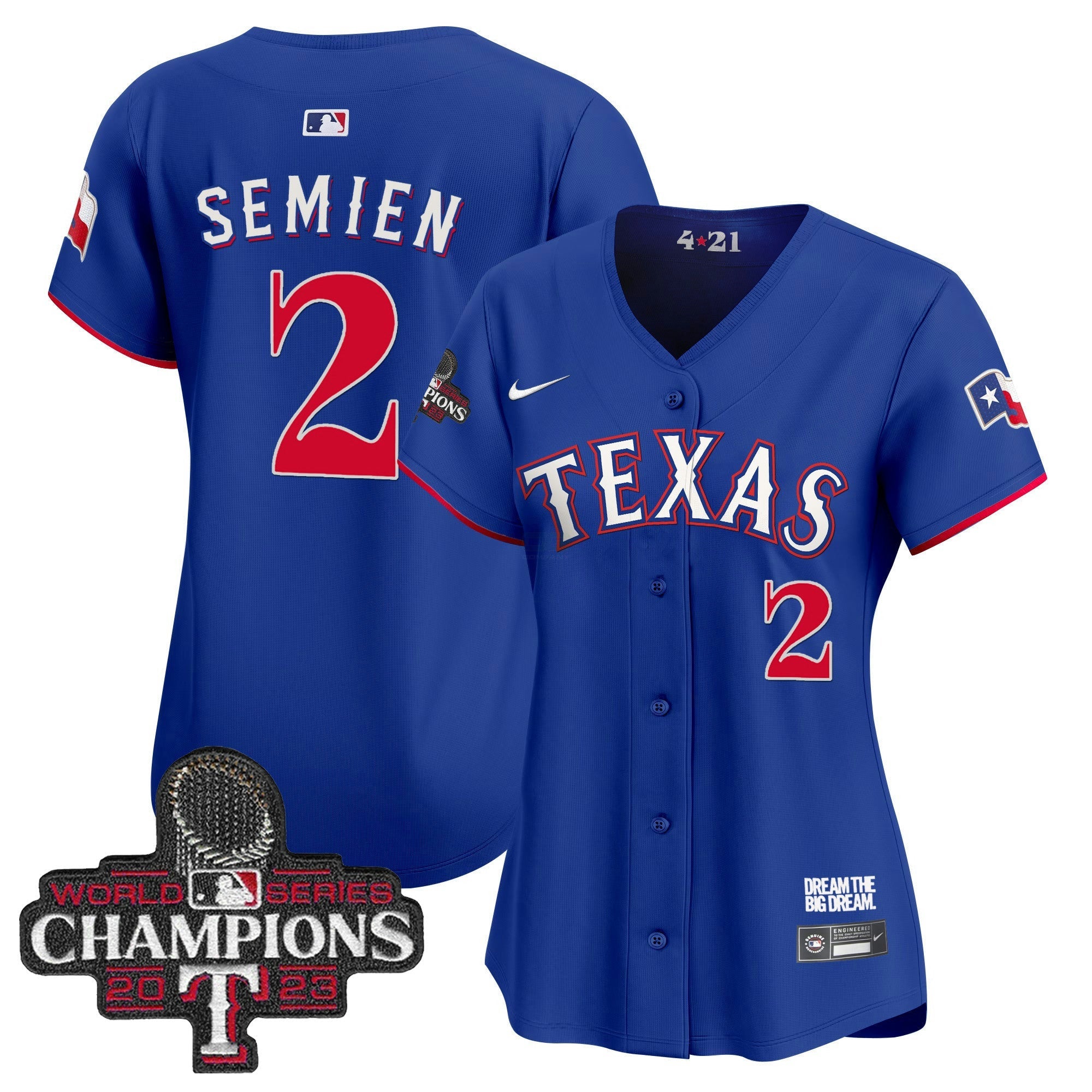 Camisa MLB Women’s Texas 2023 World Series Champions City Connect Vapor Premier Limited Jersey
