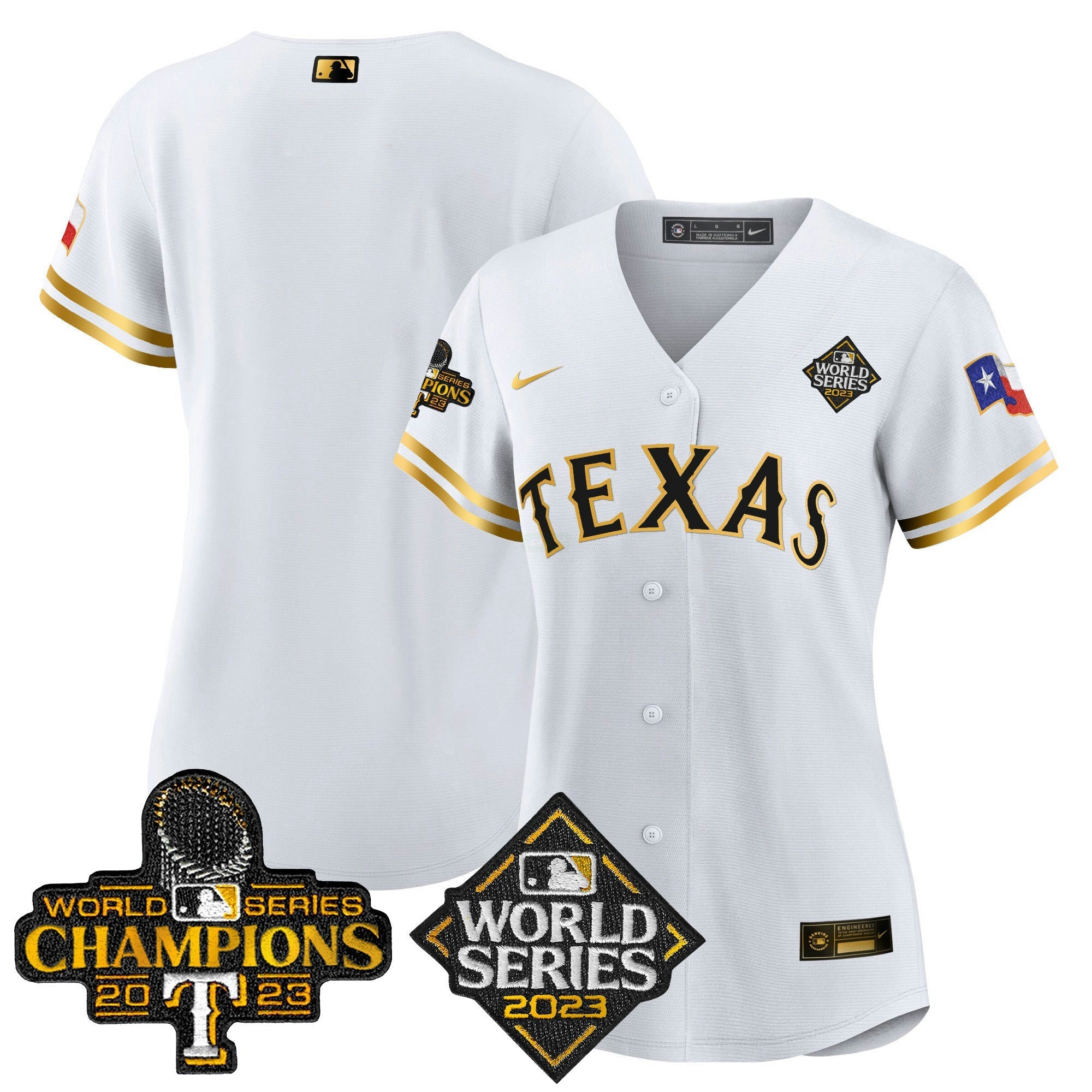 Camisa MLB Women’s Texas 2023 World Series Champions Jersey V4