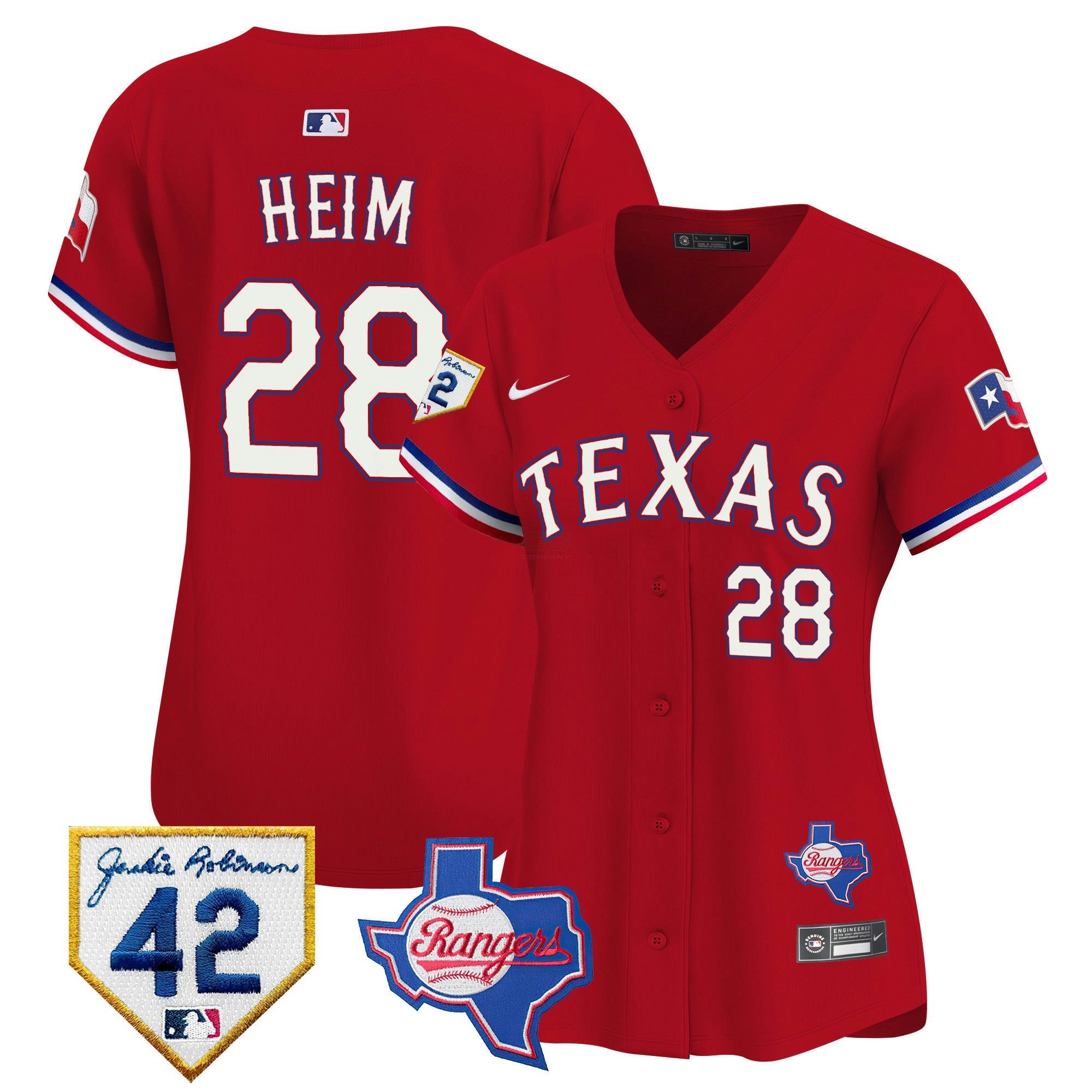 Camisa MLB Women’s Texas 2024 Jackie Robinson Patch Vapor Premier Limited Jersey