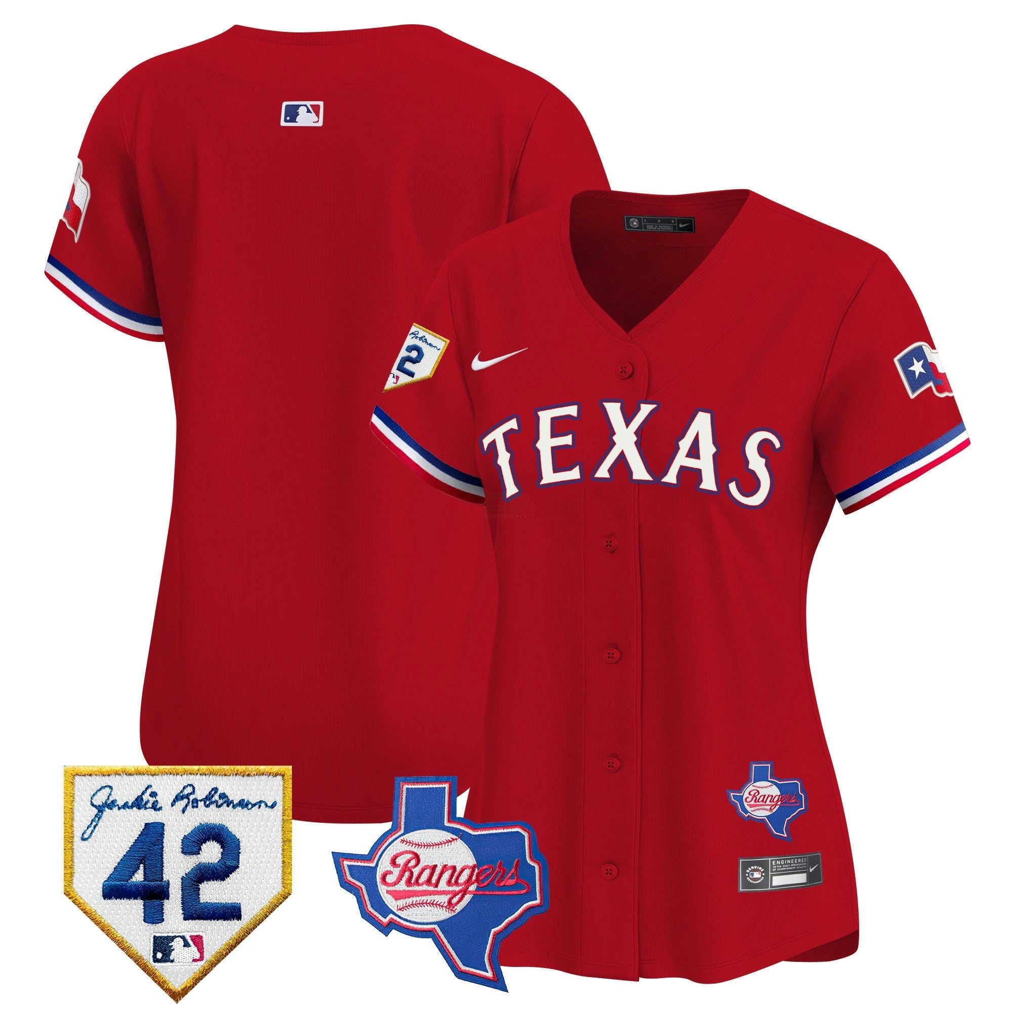Camisa MLB Women’s Texas 2024 Jackie Robinson Patch Vapor Premier Limited Jersey