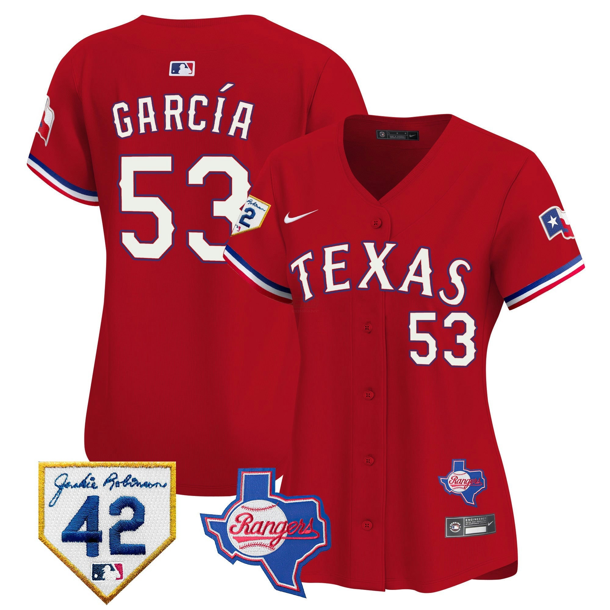 Camisa MLB Women’s Texas 2024 Jackie Robinson Patch Vapor Premier Limited Jersey