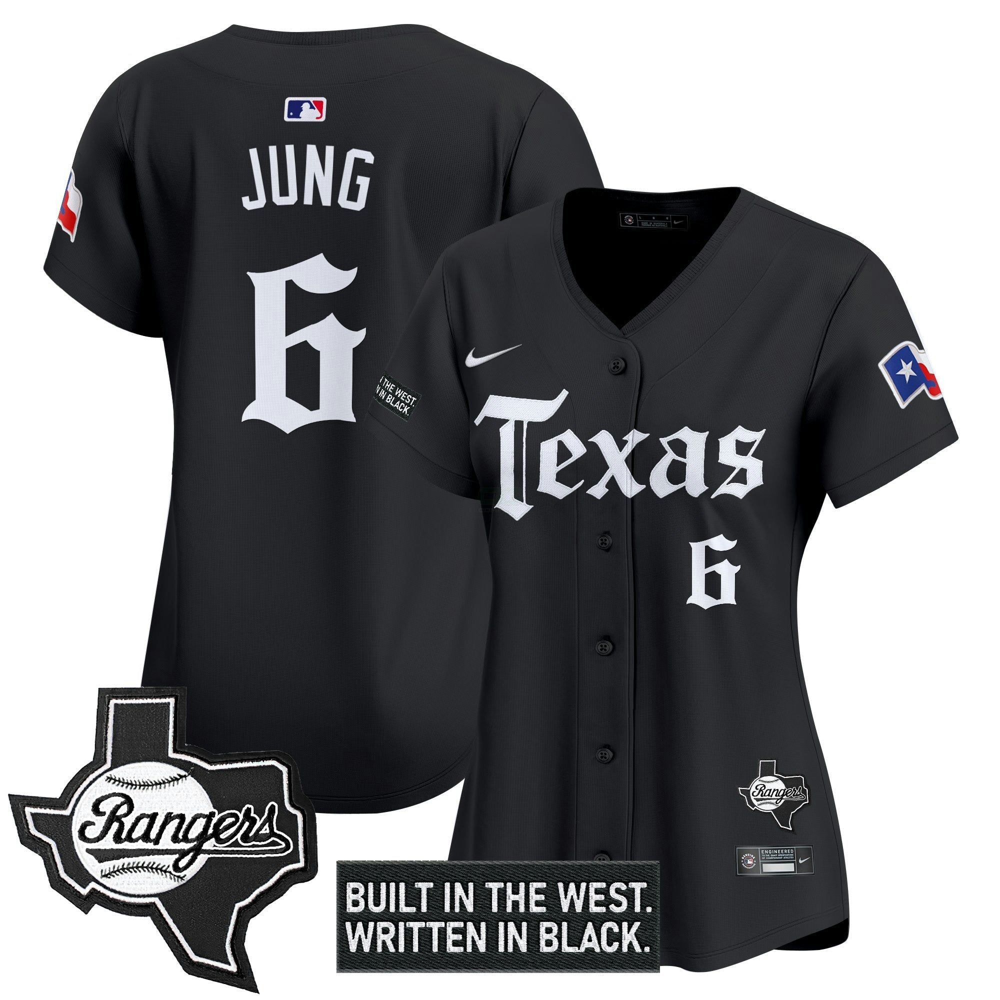 Camisa MLB Women’s Texas ‘Gothic Frontier Edition’ Vapor Premier Limited Jersey