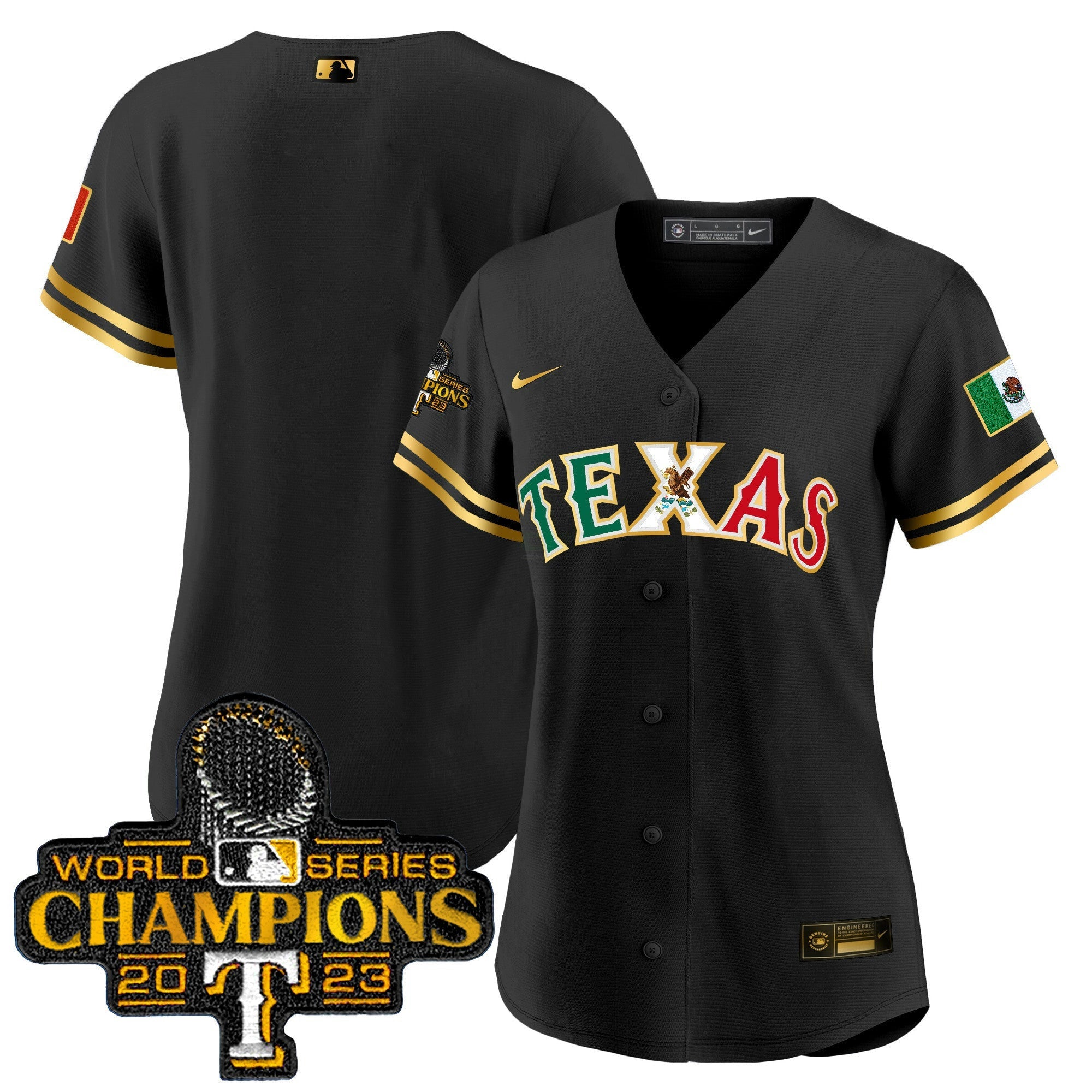 Camisa MLB Women’s Texas Mexico 2023 World Series Champions Jersey