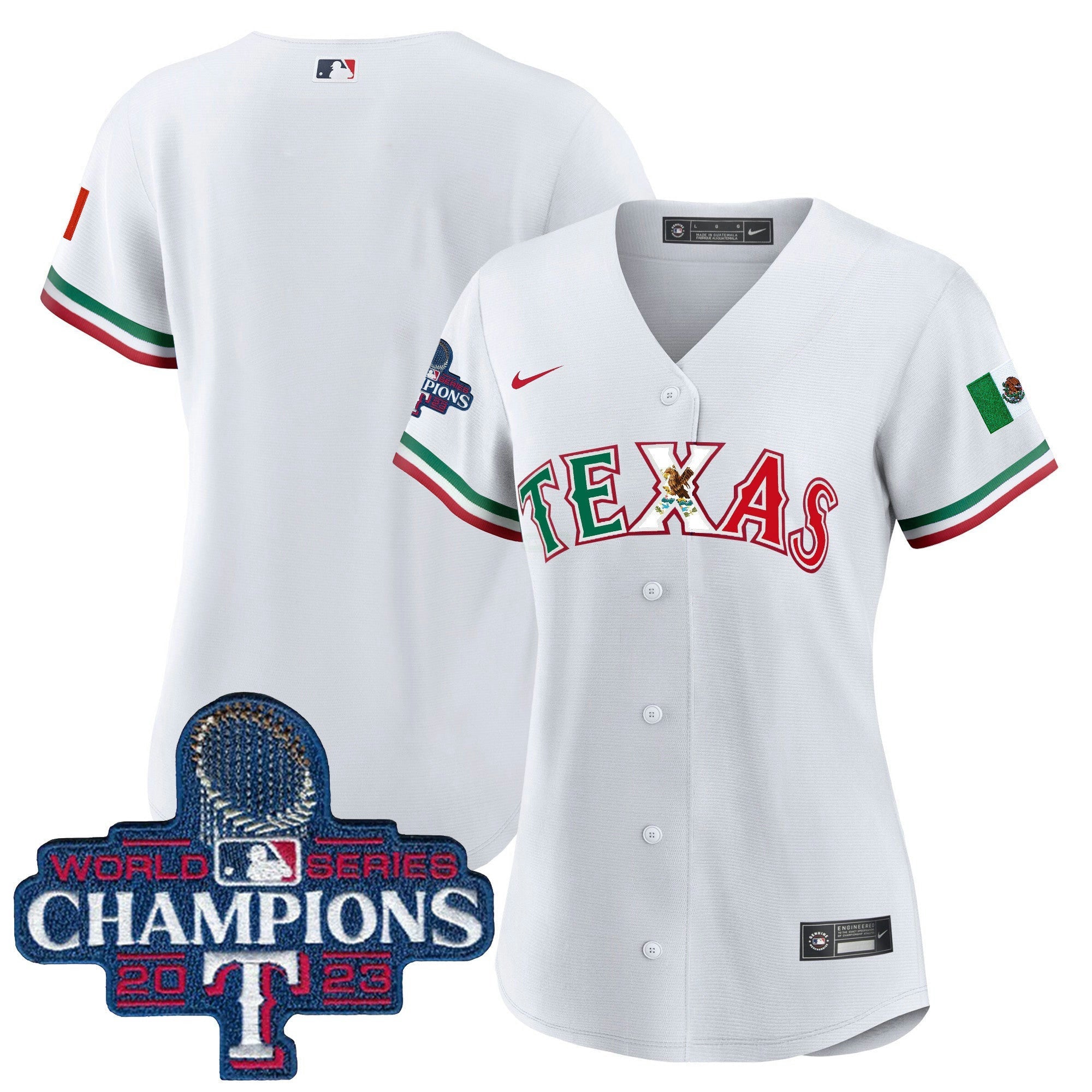 Camisa MLB Women’s Texas Mexico 2023 World Series Champions Jersey V2