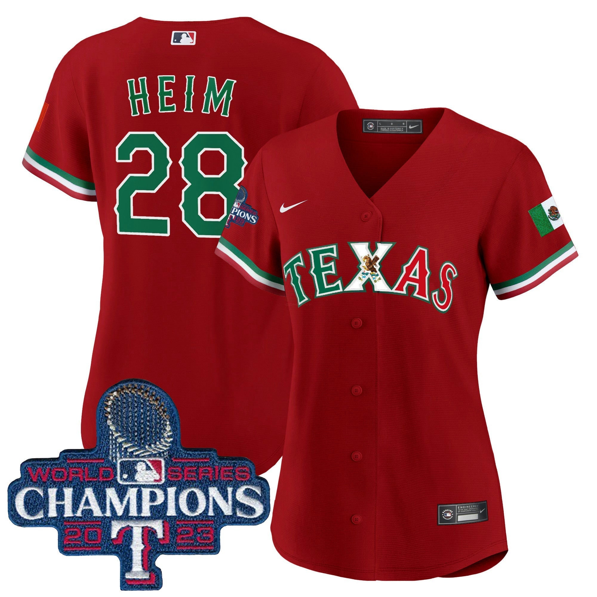 Camisa MLB Women’s Texas Mexico 2023 World Series Champions Jersey