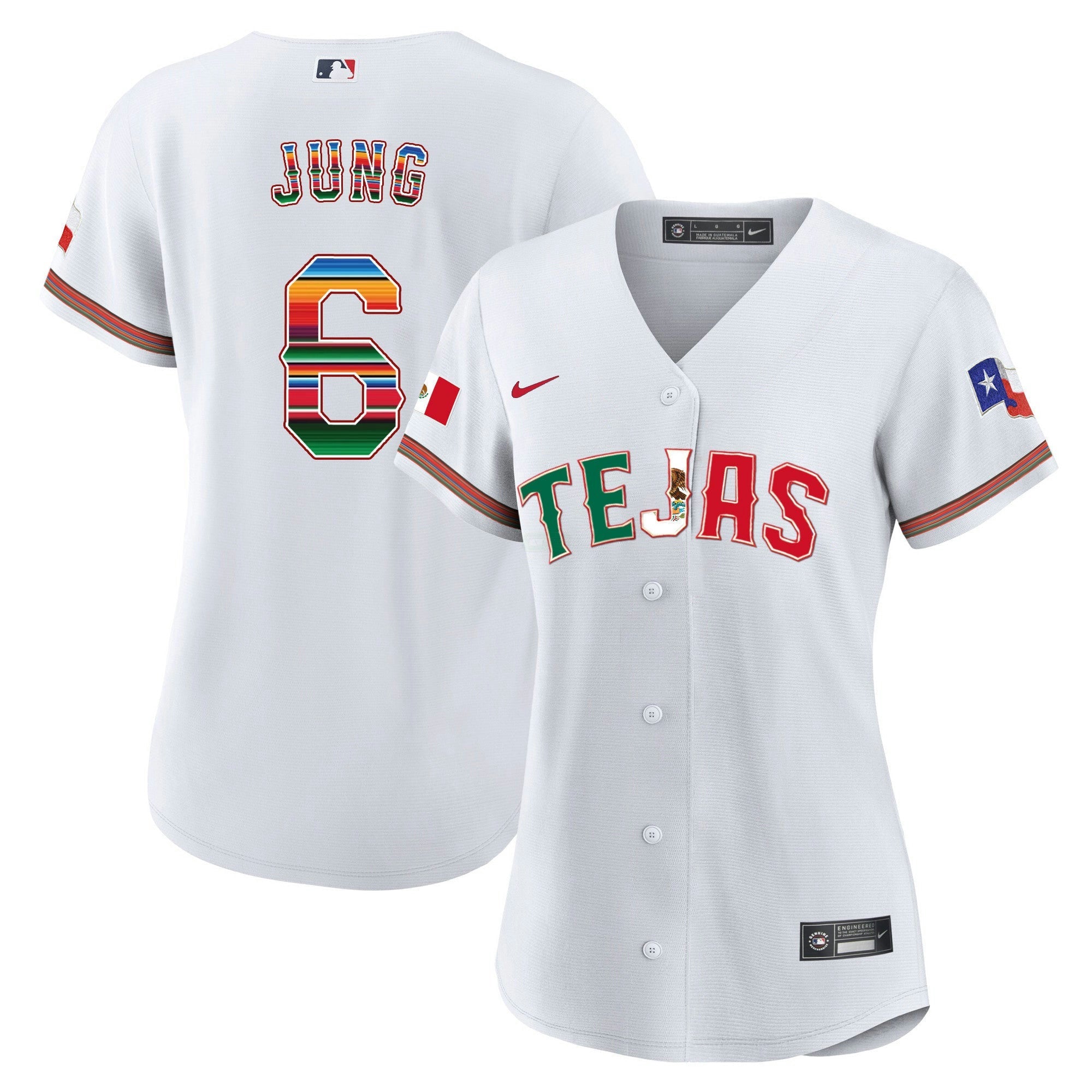 Camisa MLB Women’s Texas Mexico Flag Jersey