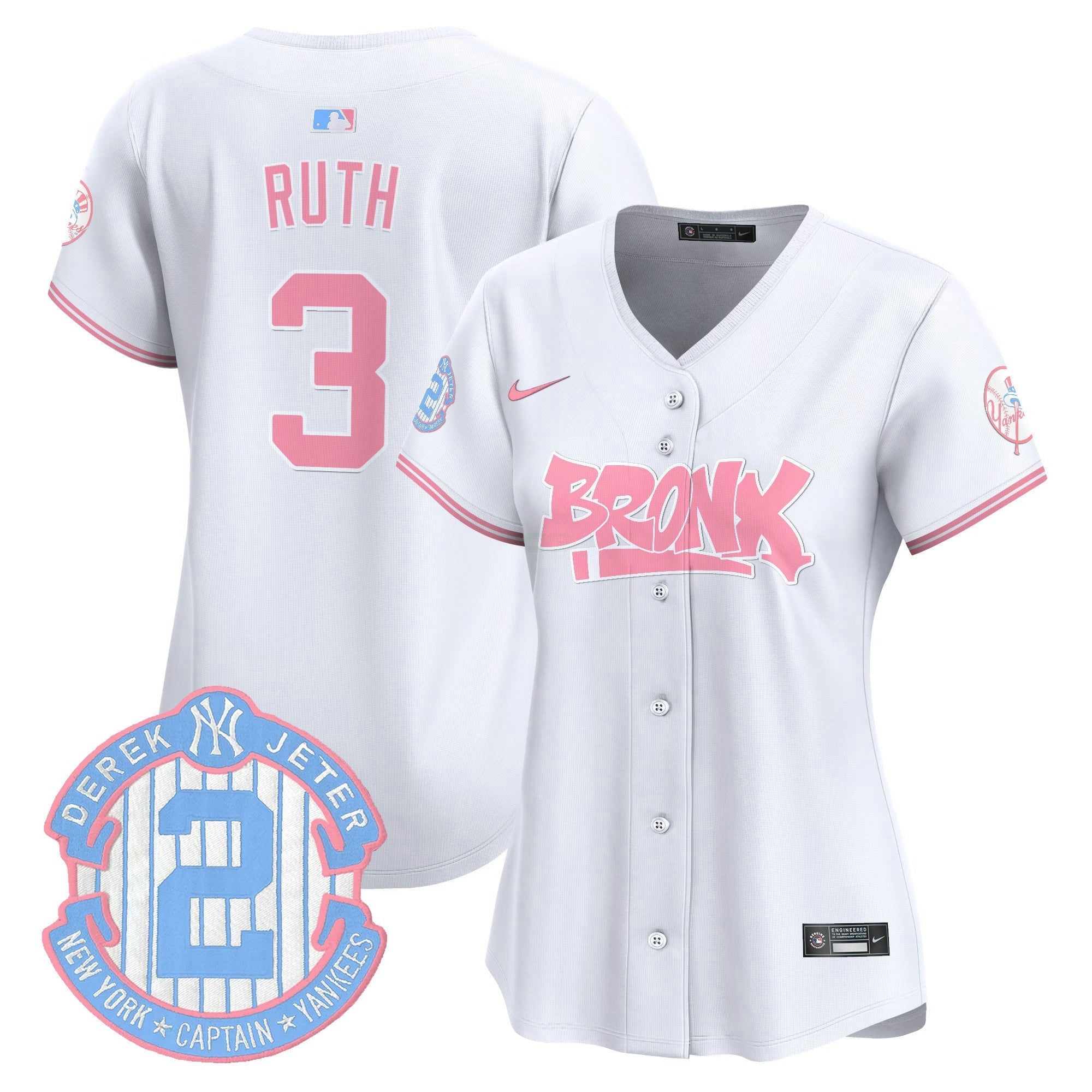 Camisa MLB Women’s The Bronx Graffiti Bubblegum Pink Vapor Premier Limited Jersey