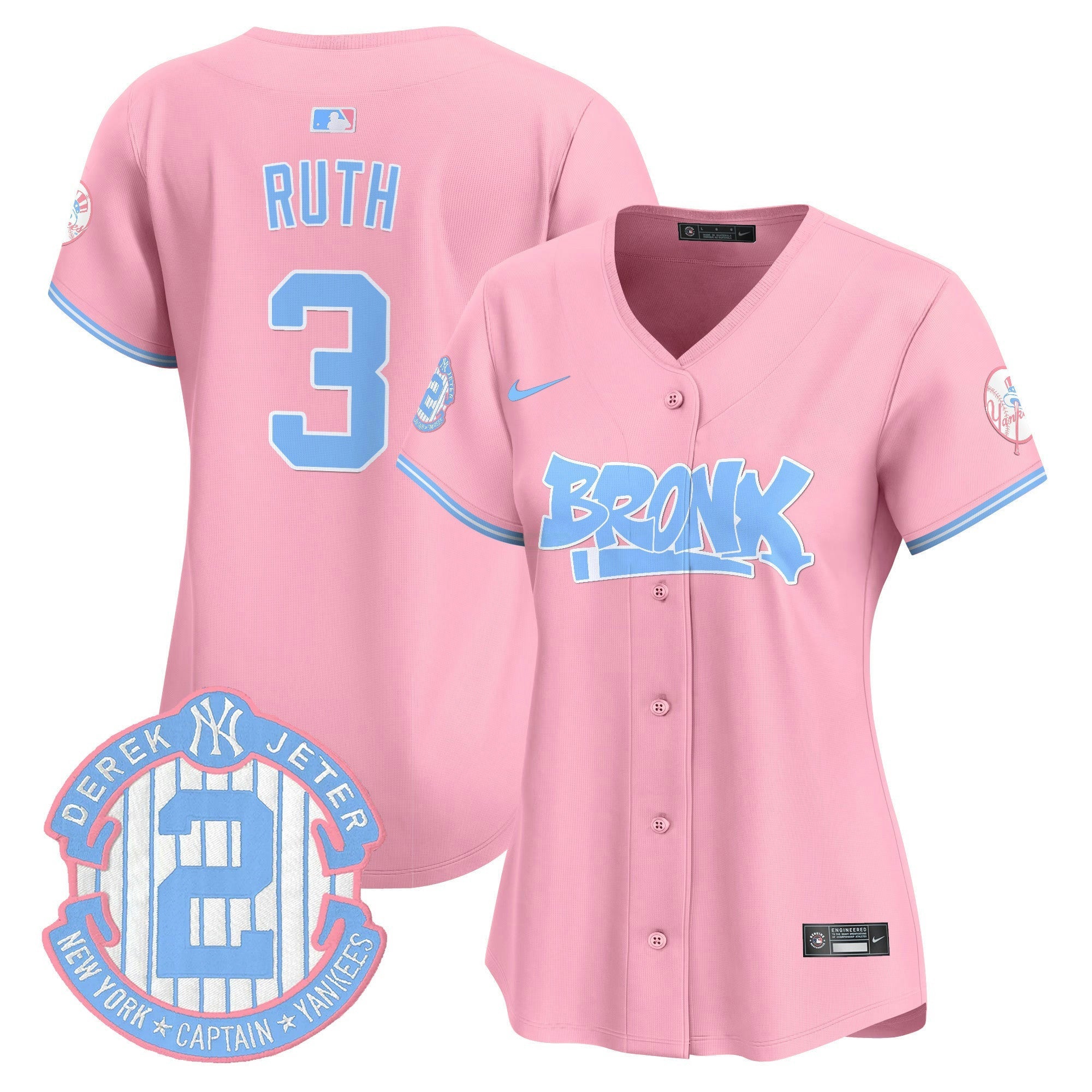 Camisa MLB Women’s The Bronx Graffiti Bubblegum Pink Vapor Premier Limited Jersey