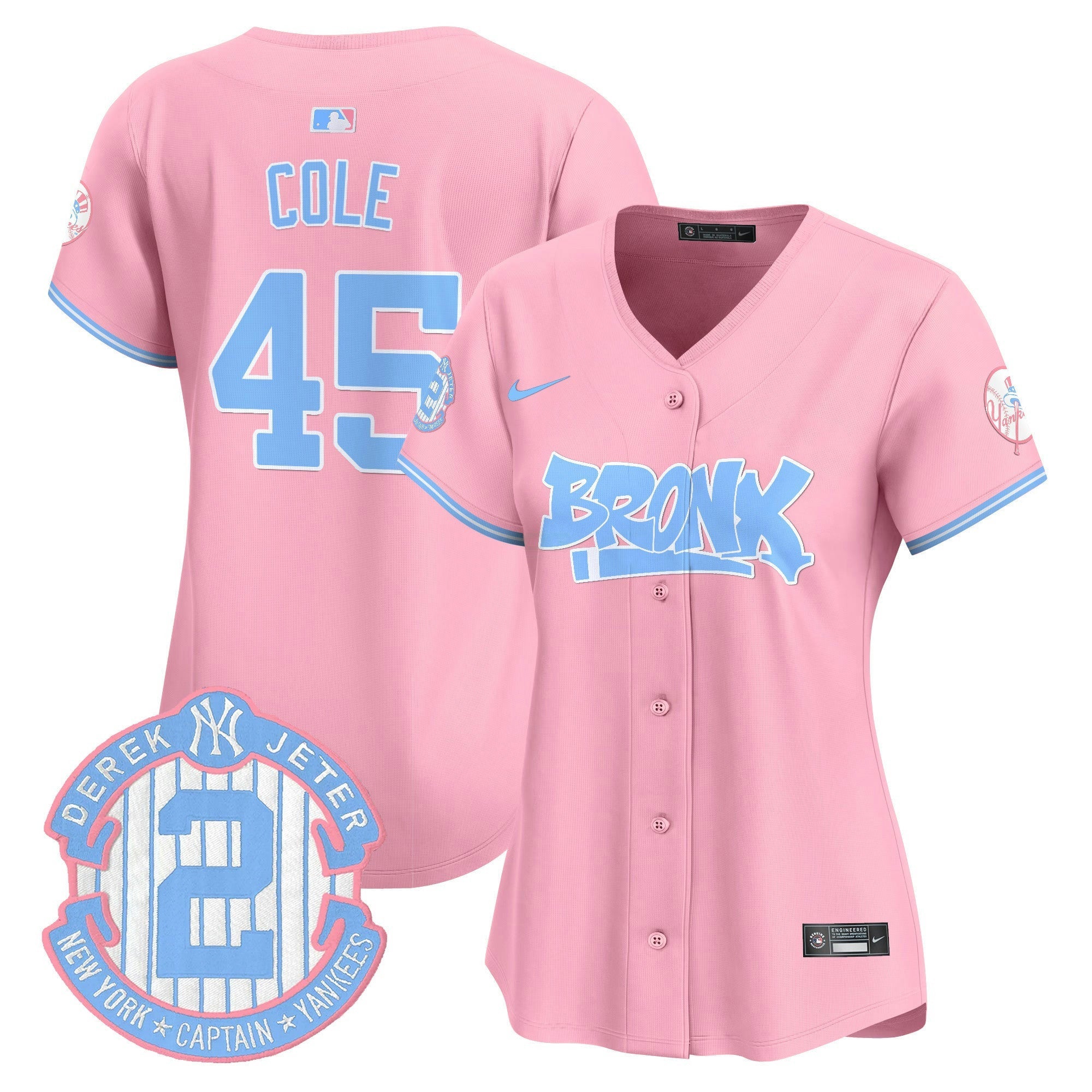 Camisa MLB Women’s The Bronx Graffiti Bubblegum Pink Vapor Premier Limited Jersey