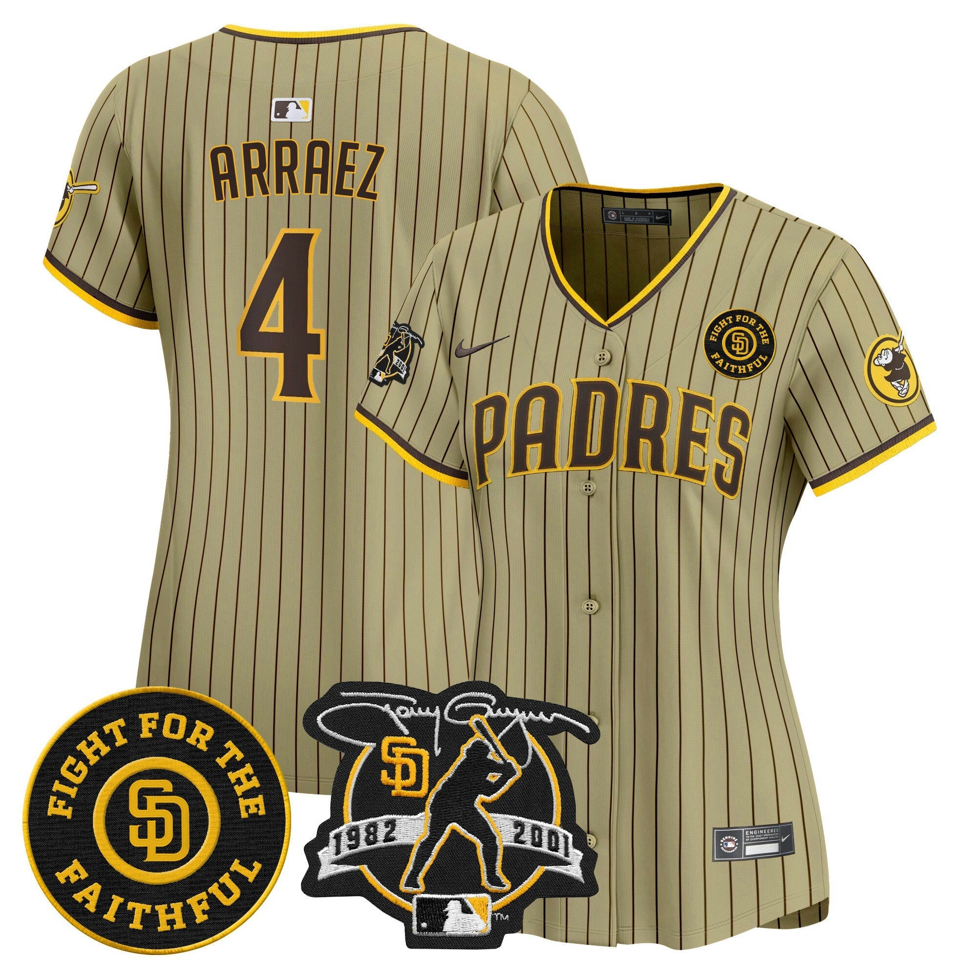 Camisa MLB Women’s Tony Gwynn & Faithful Patch Vapor Premier Limited Jersey