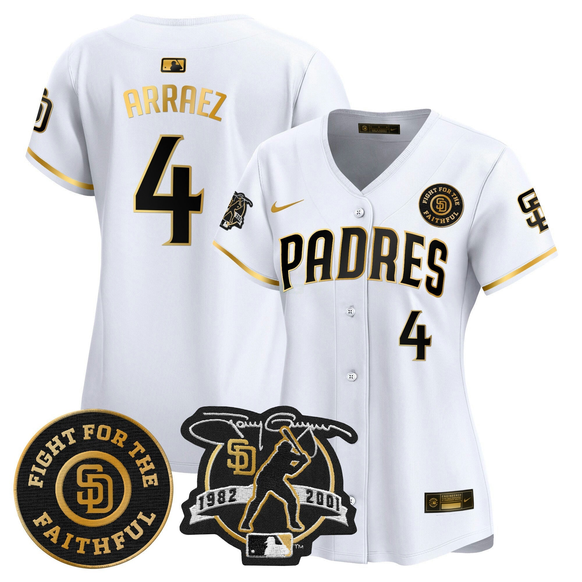 Camisa MLB Women’s Tony Gwynn & Faithful Patch Vapor Premier Limited Jersey